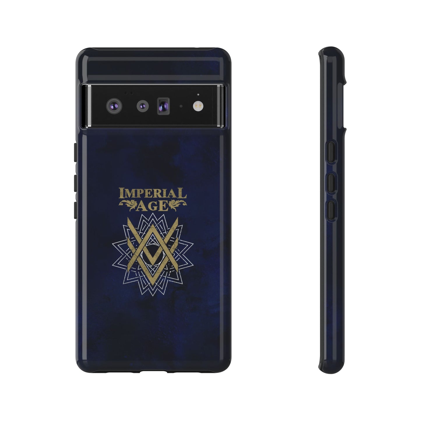 SUMMER COLLECTION - Tough Google Pixel Case Navy (Gold-White Print)