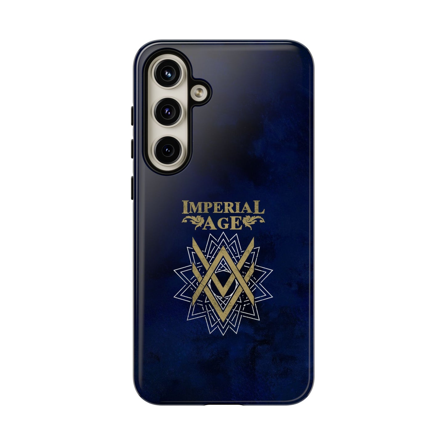 SUMMER COLLECTION - Tough Samsung Galaxy Case Navy (Gold-White Print)