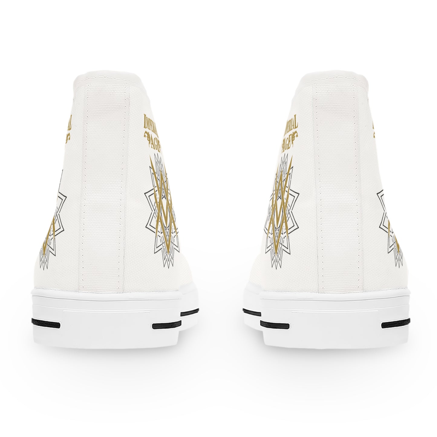 SUMMER COLLECTION - Women's Sneakers White (Gold-Black Print)