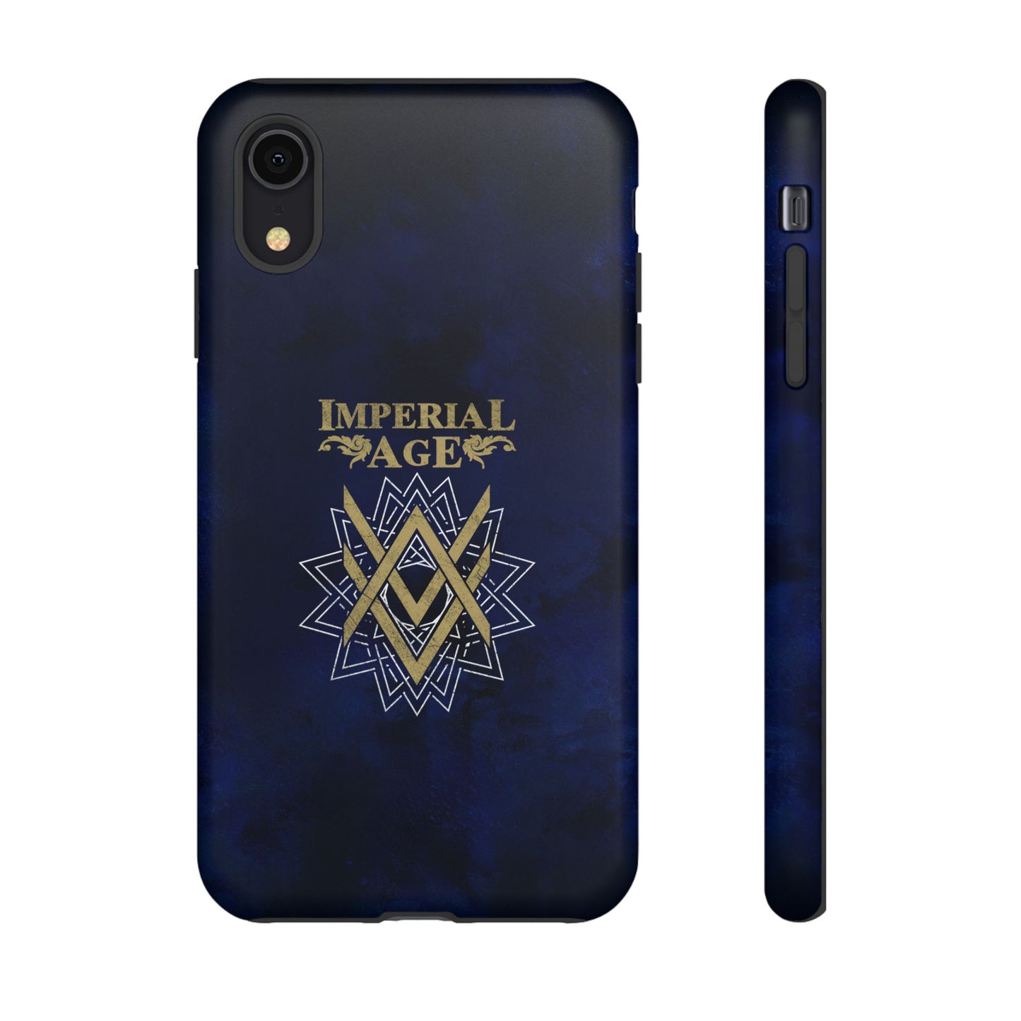 SUMMER COLLECTION - Tough iPhone Case Navy (Gold-White Print)