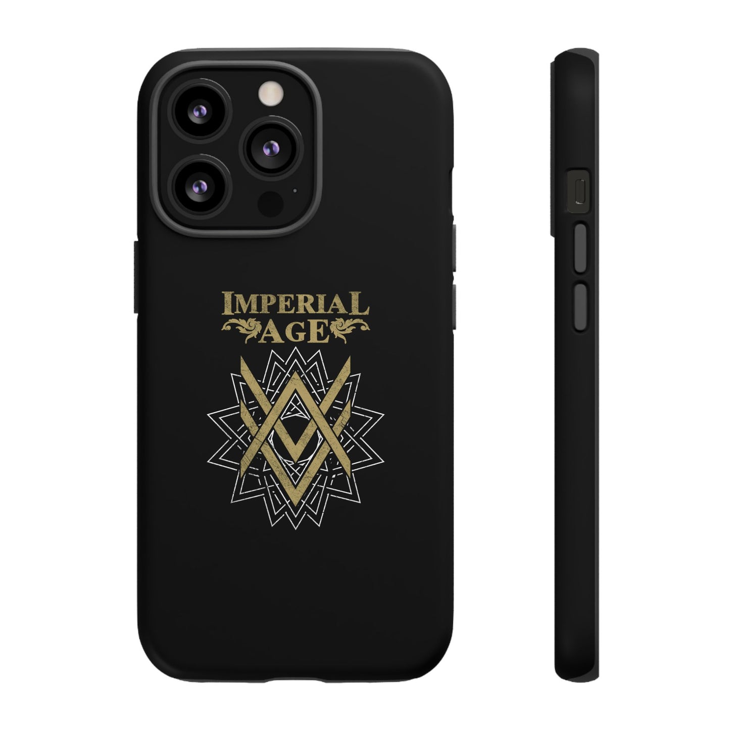 SUMMER COLLECTION - Tough iPhone Case Black (Gold-White Print)