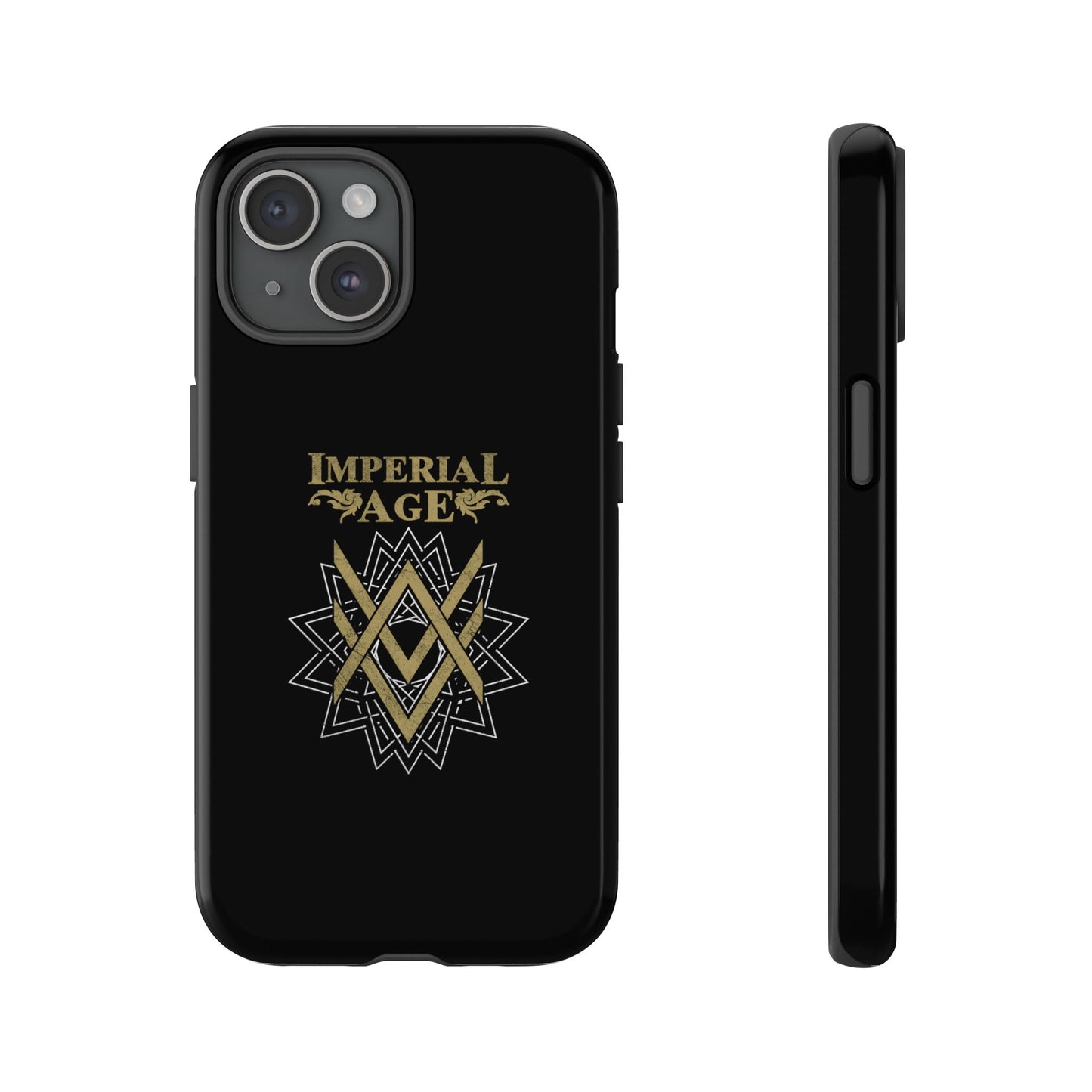 SUMMER COLLECTION - Tough iPhone Case Black (Gold-White Print)