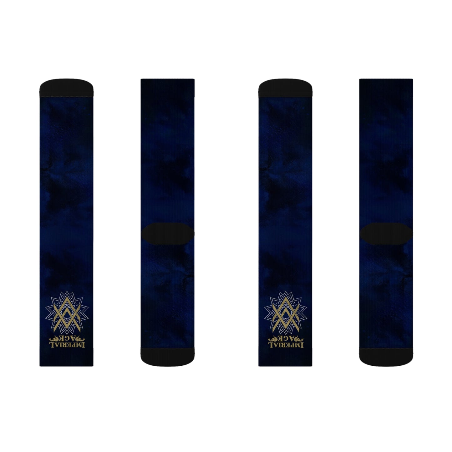SUMMER COLLECTION - Navy Socks (Gold-White Print)