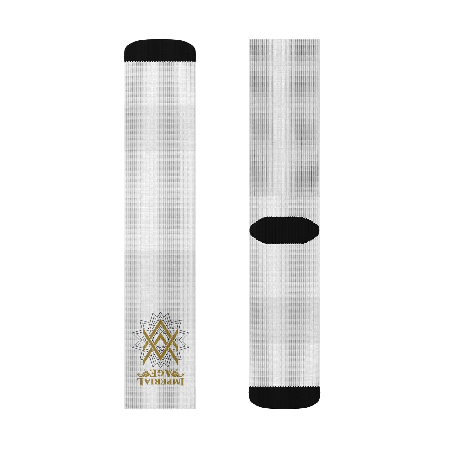 SUMMER COLLECTION - White Socks (Gold-Black Print)