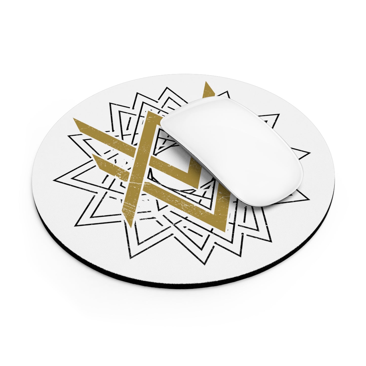 SUMMER COLLECTION - Mouse Pad White (Gold-Black Print)