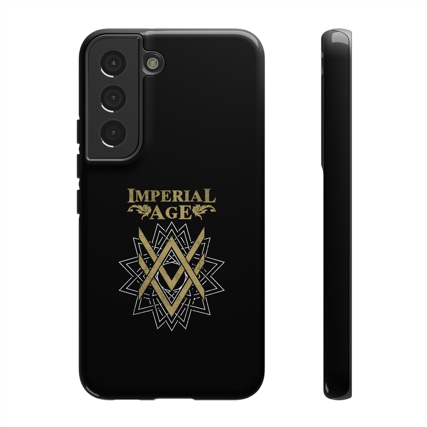 SUMMER COLLECTION - Tough Samsung Galaxy Case Black (Gold-White Print)
