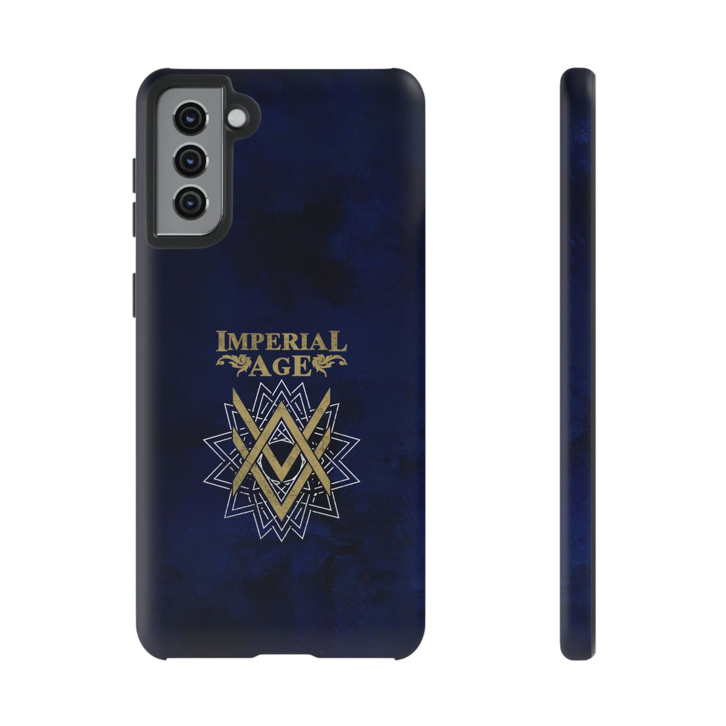 SUMMER COLLECTION - Tough Samsung Galaxy Case Navy (Gold-White Print)