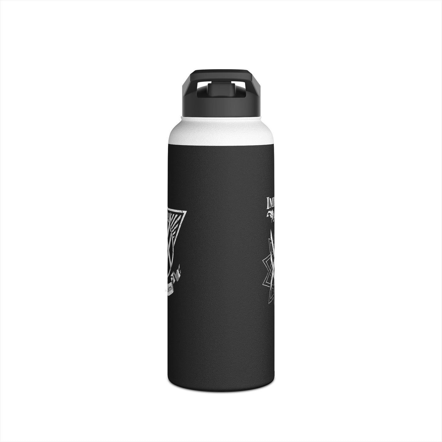SUMMER COLLECTION - Steel Water Bottle Black (White Print)