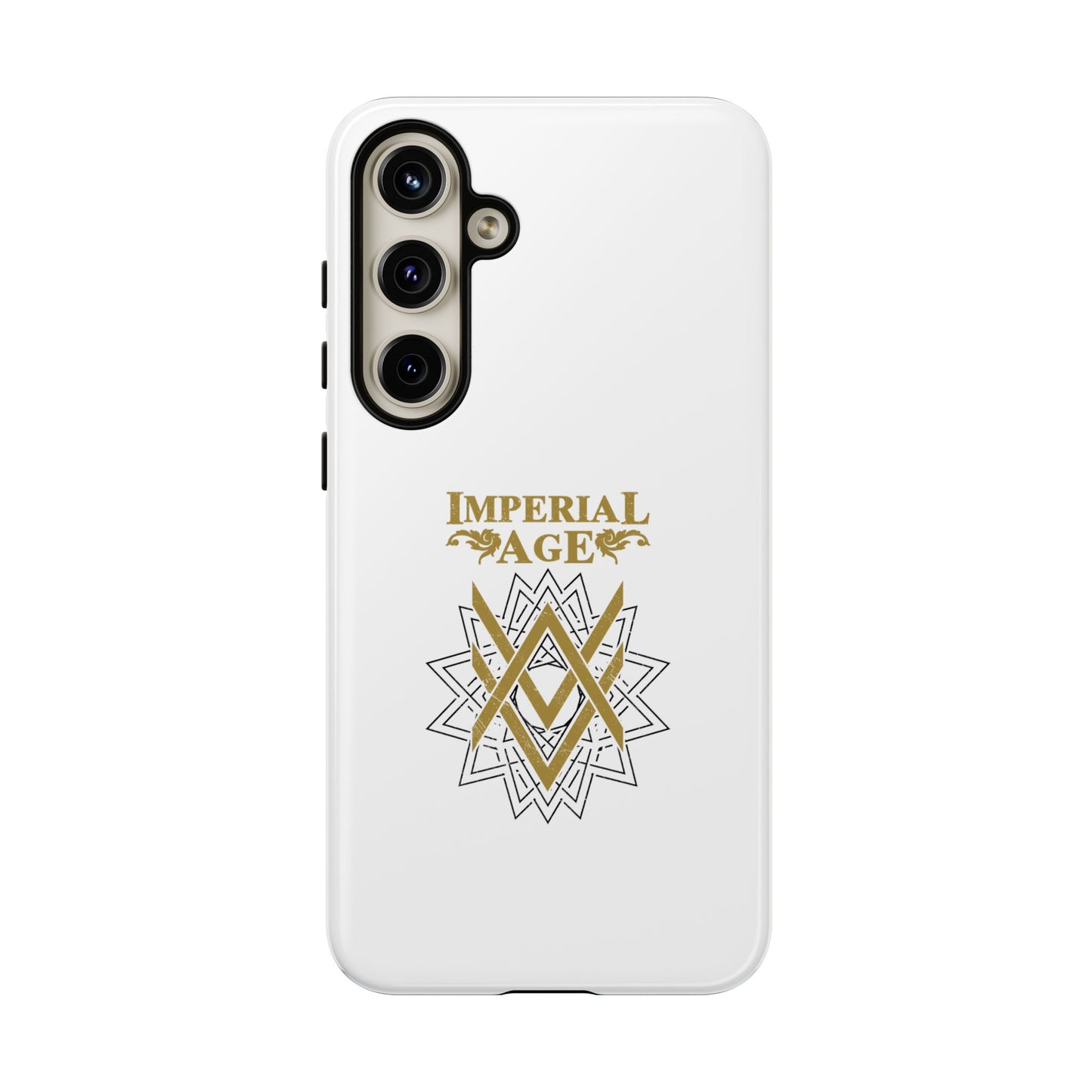 SUMMER COLLECTION - Tough Samsung Galaxy Case White (Gold-Black Print)