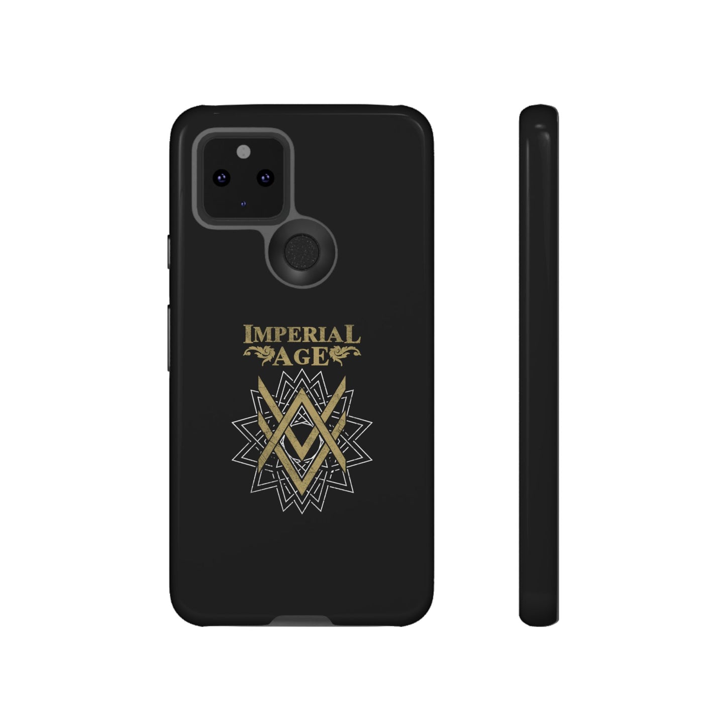 SUMMER COLLECTION - Tough Google Pixel Case Black (Gold-White Print)