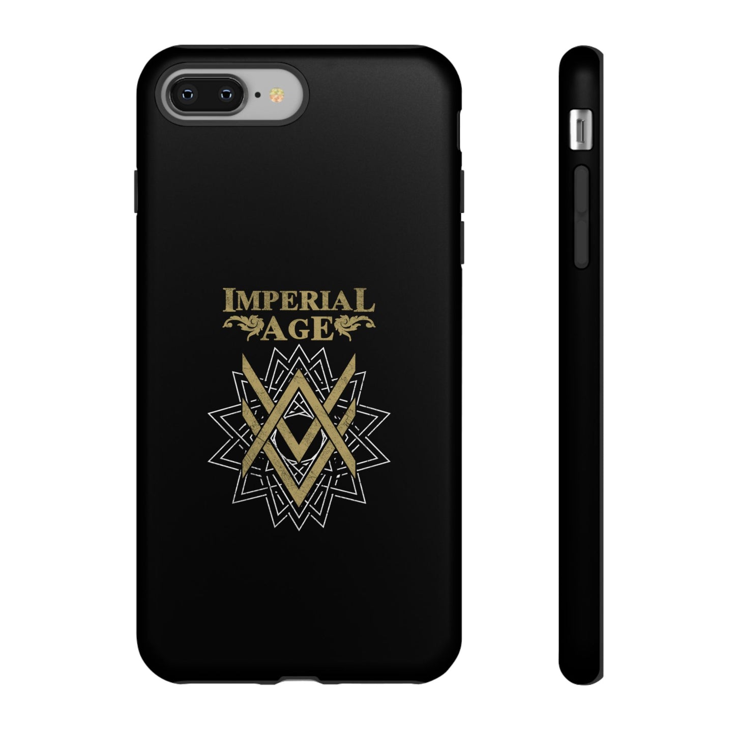 SUMMER COLLECTION - Tough iPhone Case Black (Gold-White Print)