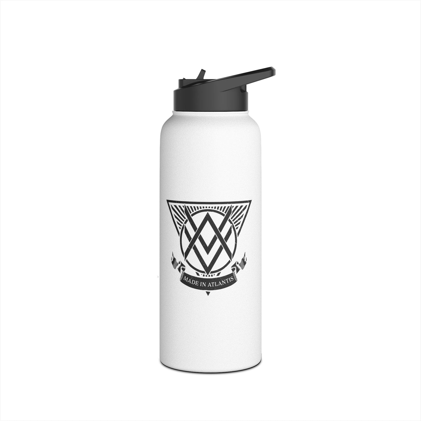 SUMMER COLLECTION - Steel Water Bottle White (BlackPrint)
