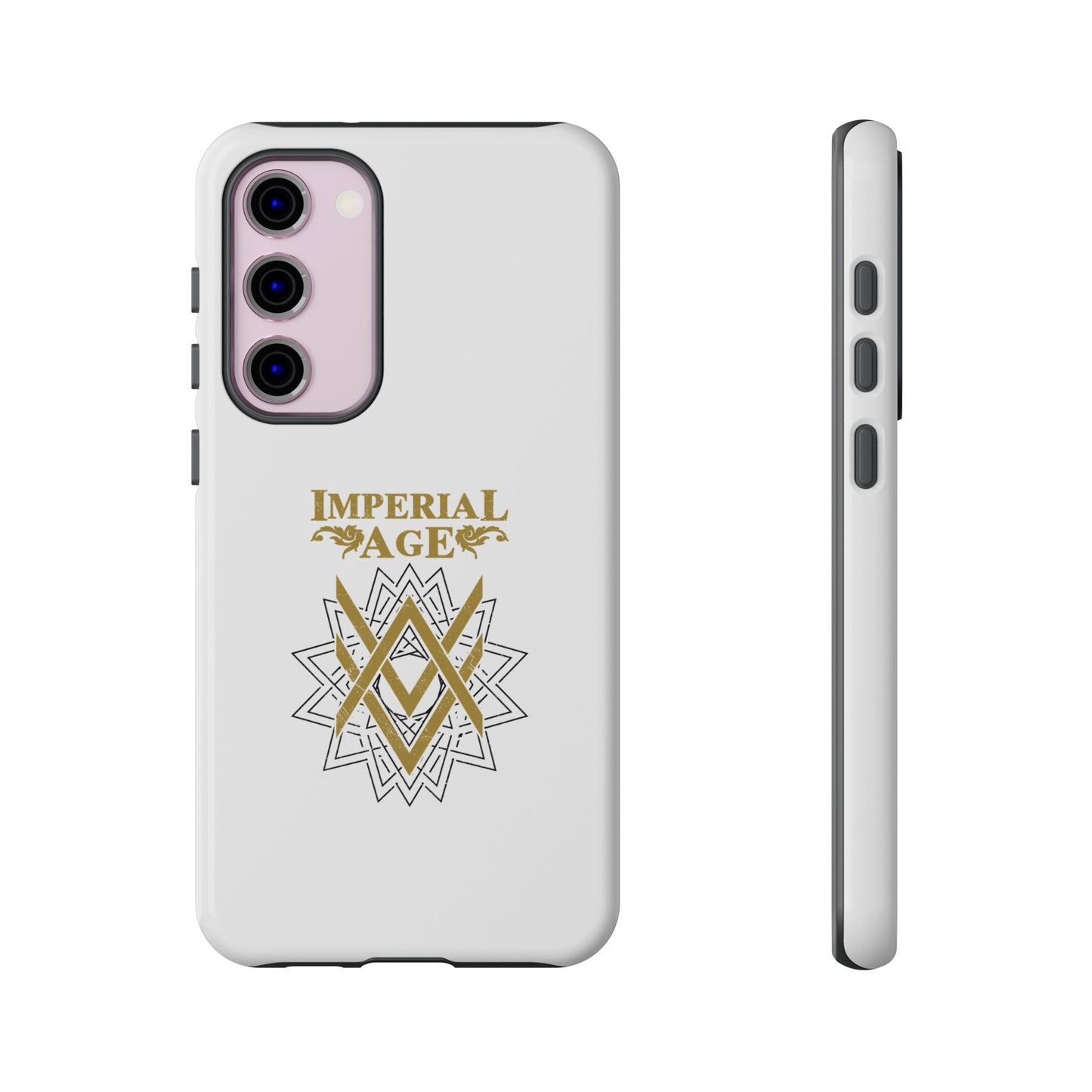 SUMMER COLLECTION - Tough Samsung Galaxy Case White (Gold-Black Print)