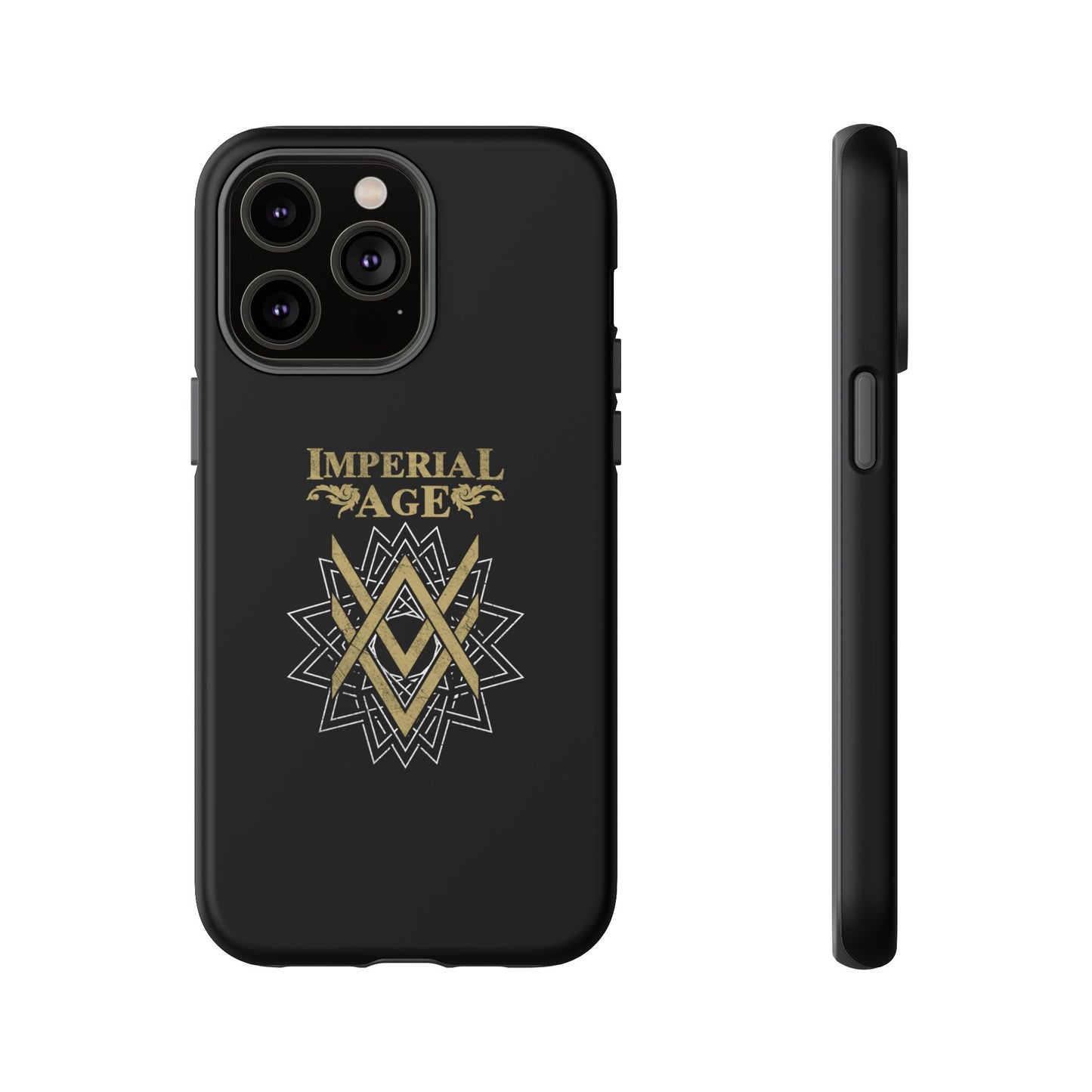 SUMMER COLLECTION - Tough iPhone Case Black (Gold-White Print)