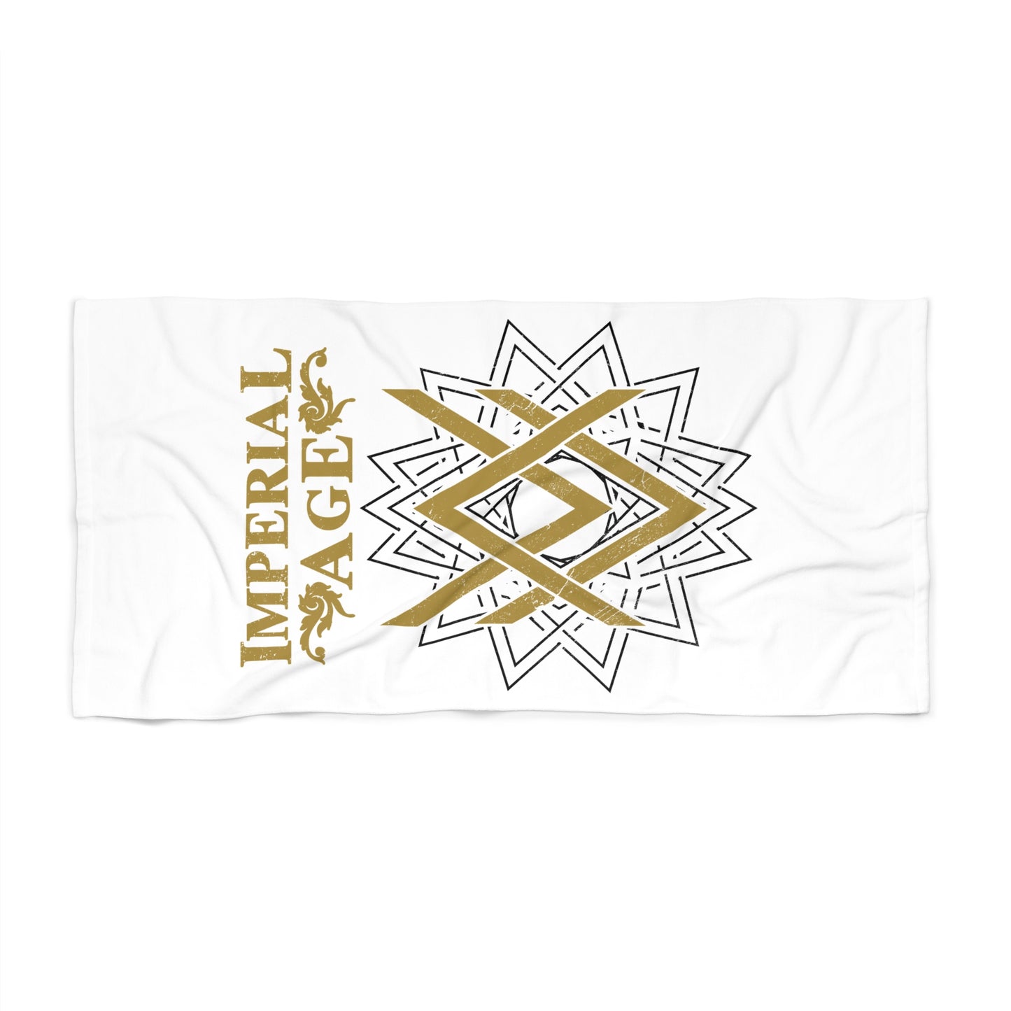 SUMMER COLLECTION - Beach Towel White (Gold-Black Print)