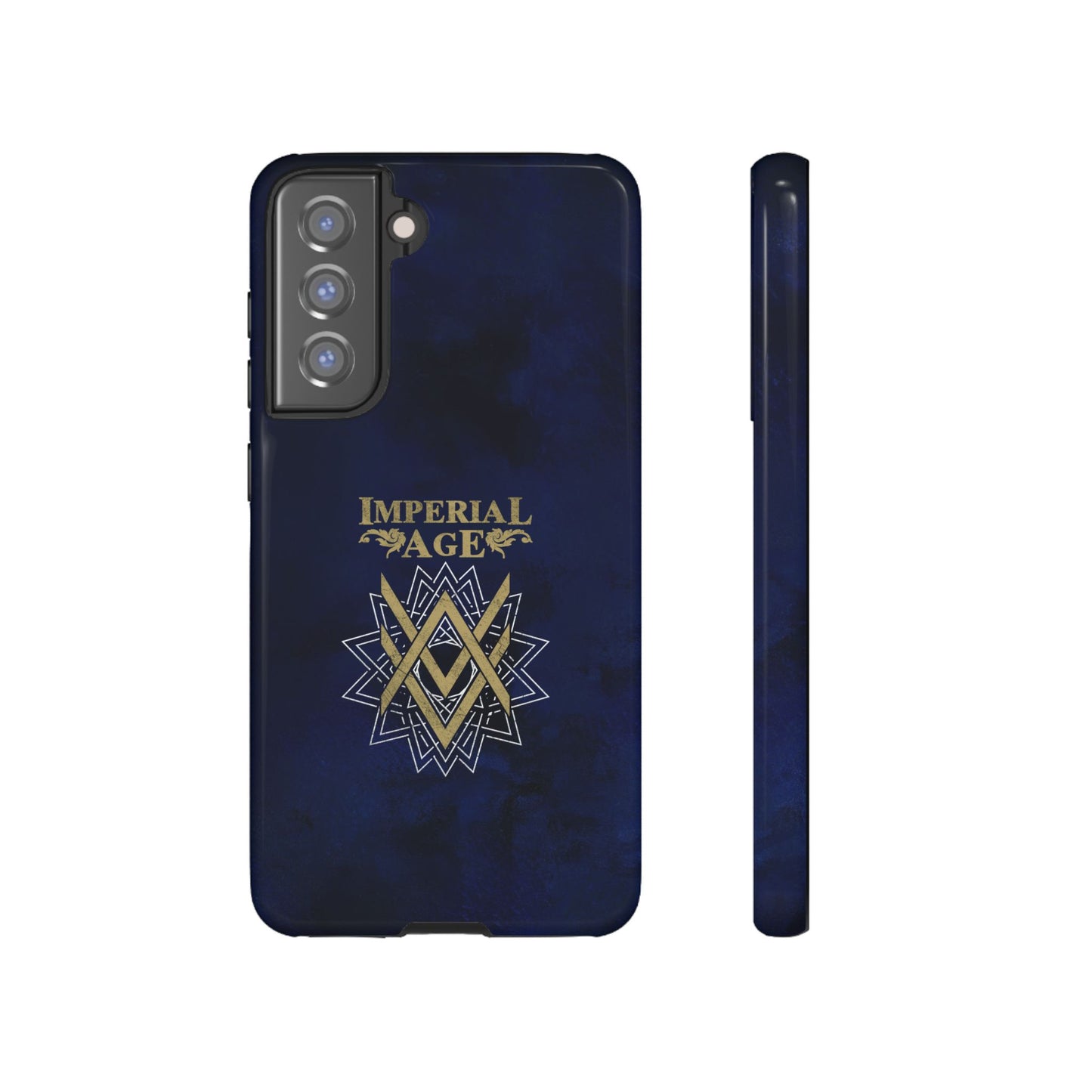 SUMMER COLLECTION - Tough Samsung Galaxy Case Navy (Gold-White Print)