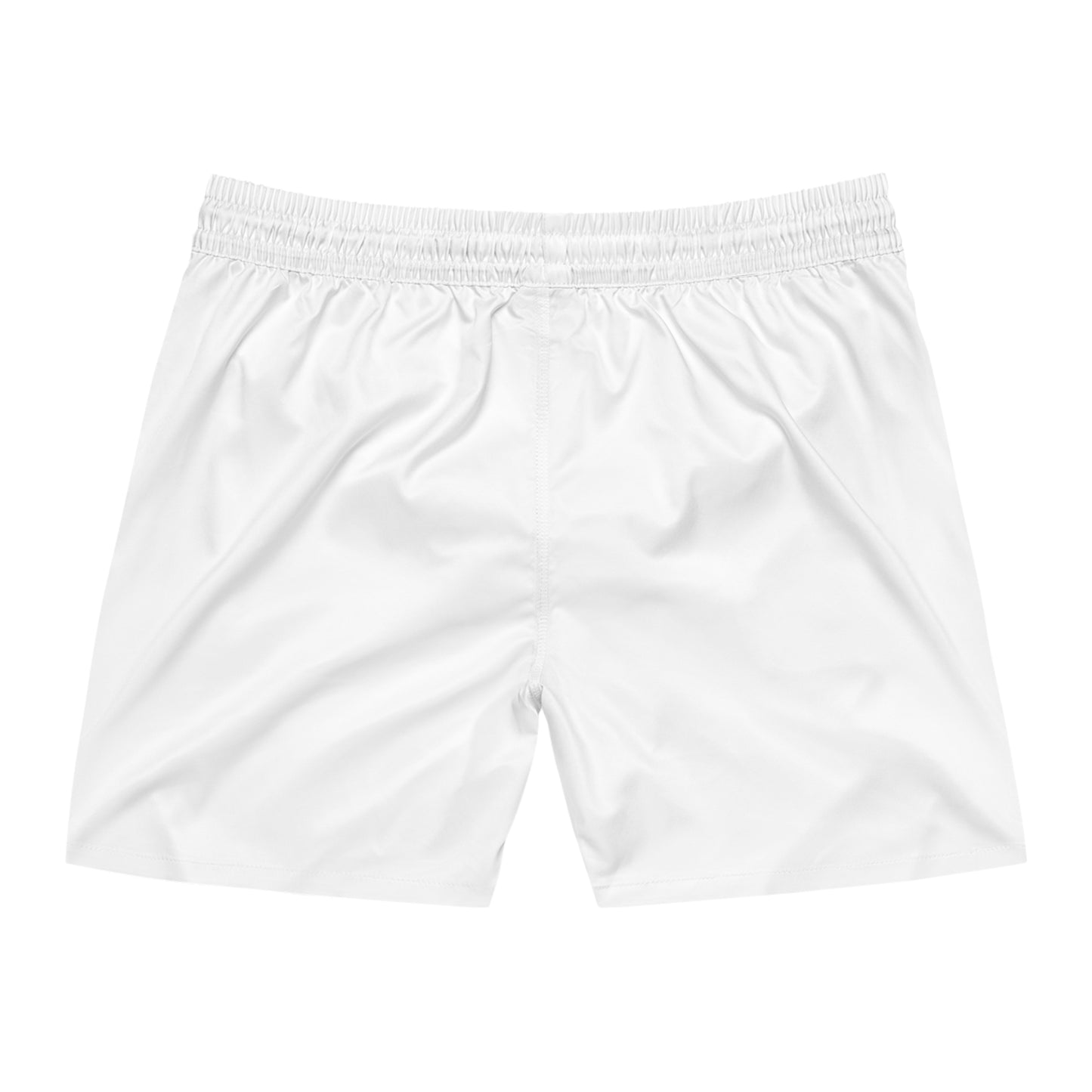 SUMMER COLLECTION - Men's Swim Shorts White (Black Print)