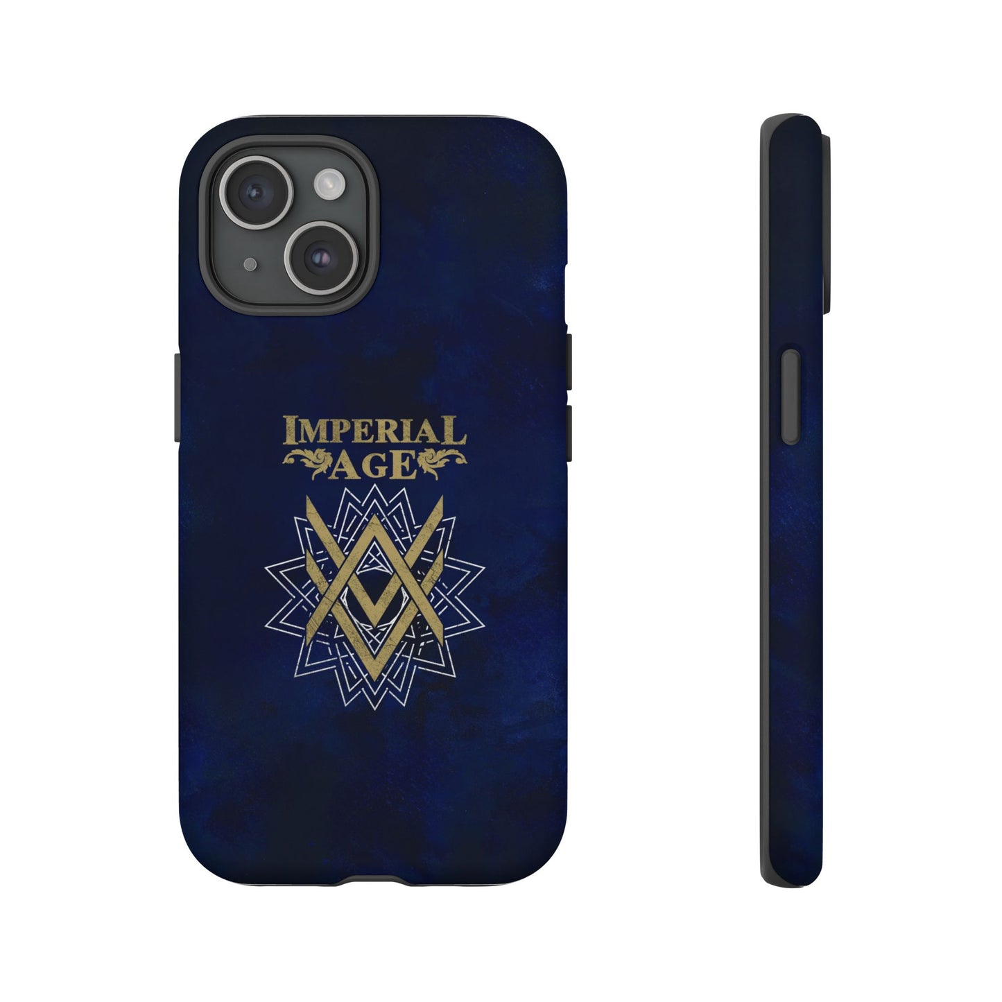 SUMMER COLLECTION - Tough iPhone Case Navy (Gold-White Print)