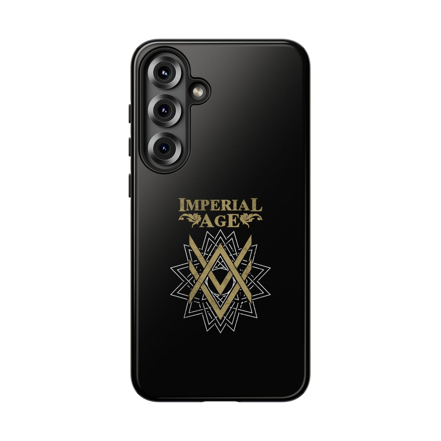 SUMMER COLLECTION - Tough Samsung Galaxy Case Black (Gold-White Print)