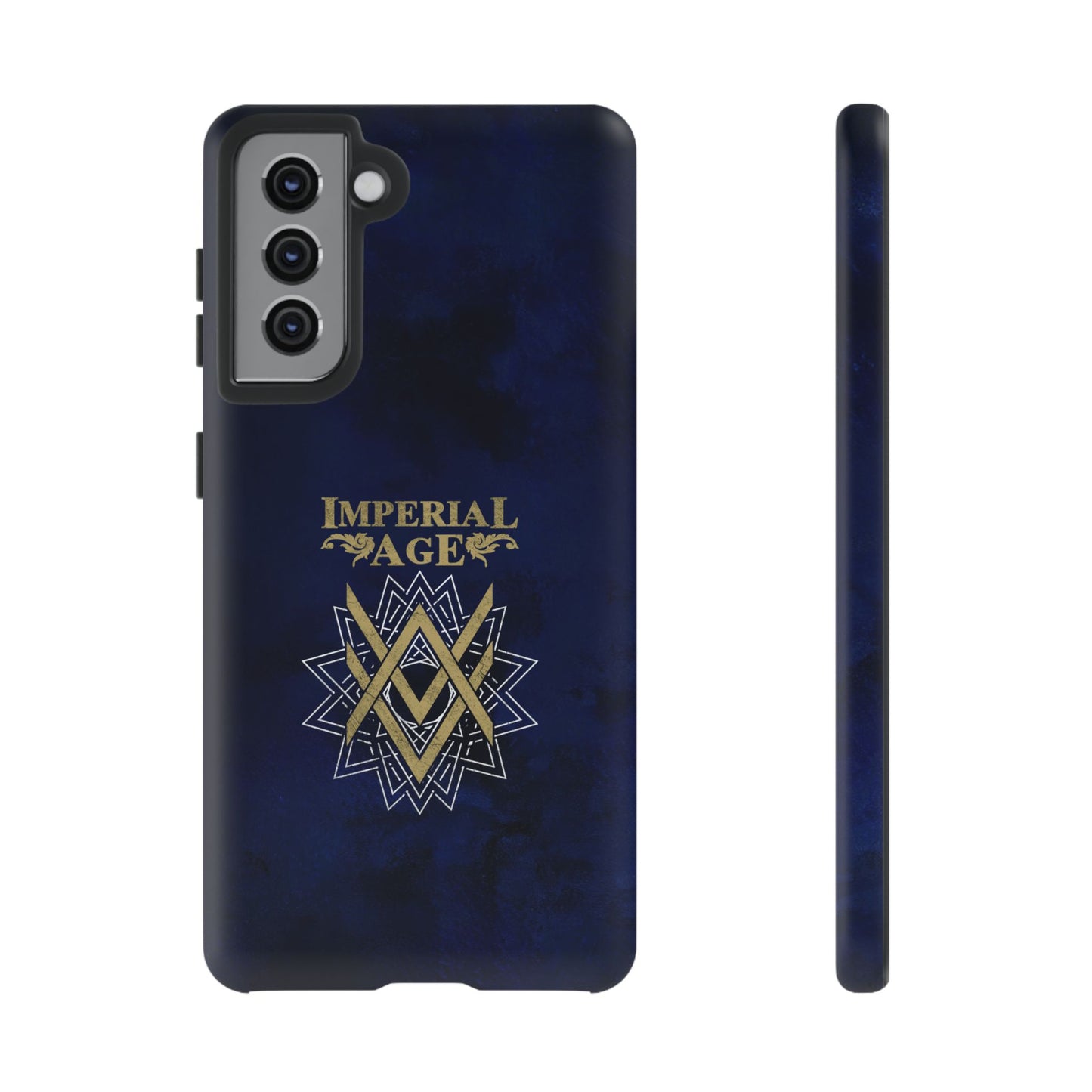 SUMMER COLLECTION - Tough Samsung Galaxy Case Navy (Gold-White Print)