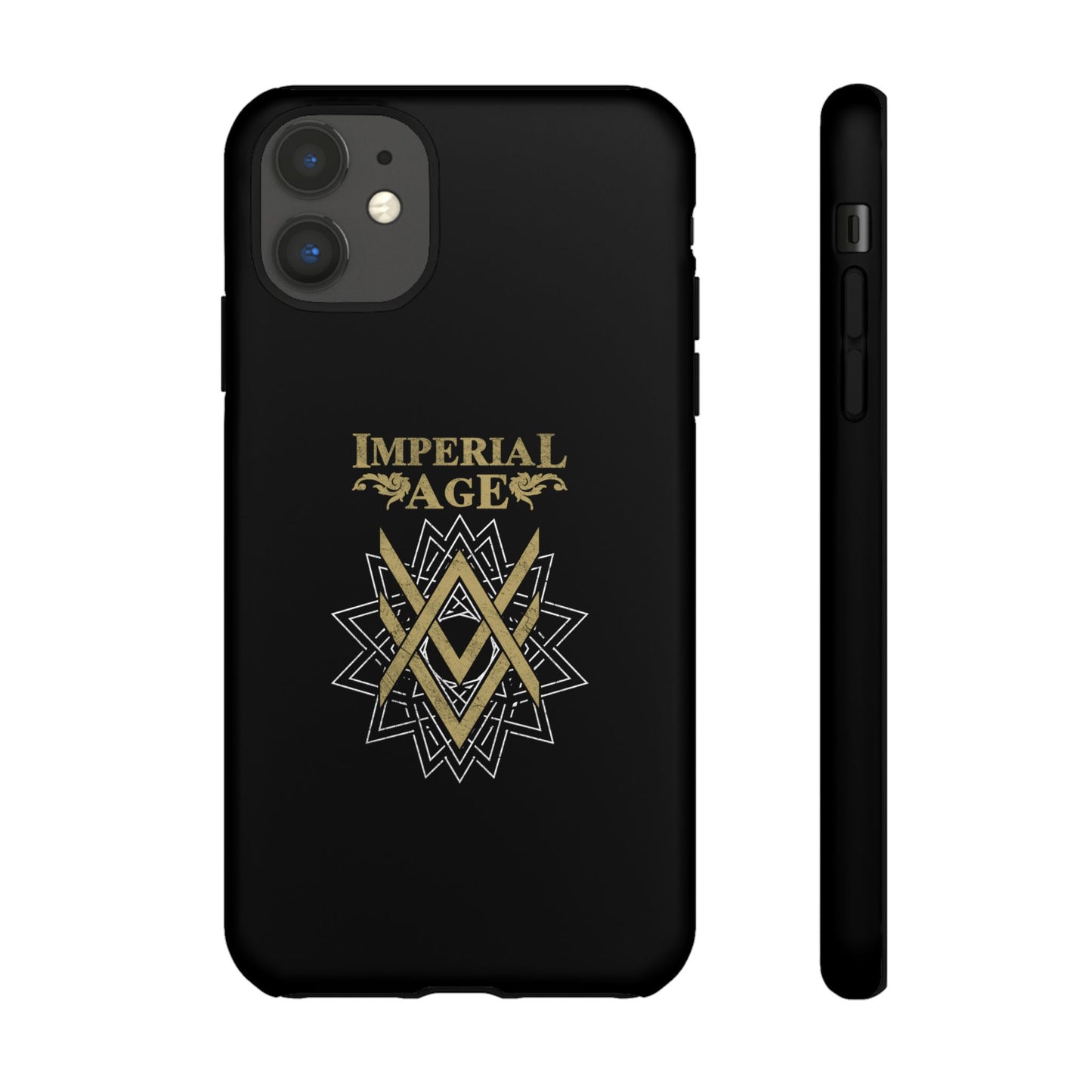 SUMMER COLLECTION - Tough iPhone Case Black (Gold-White Print)