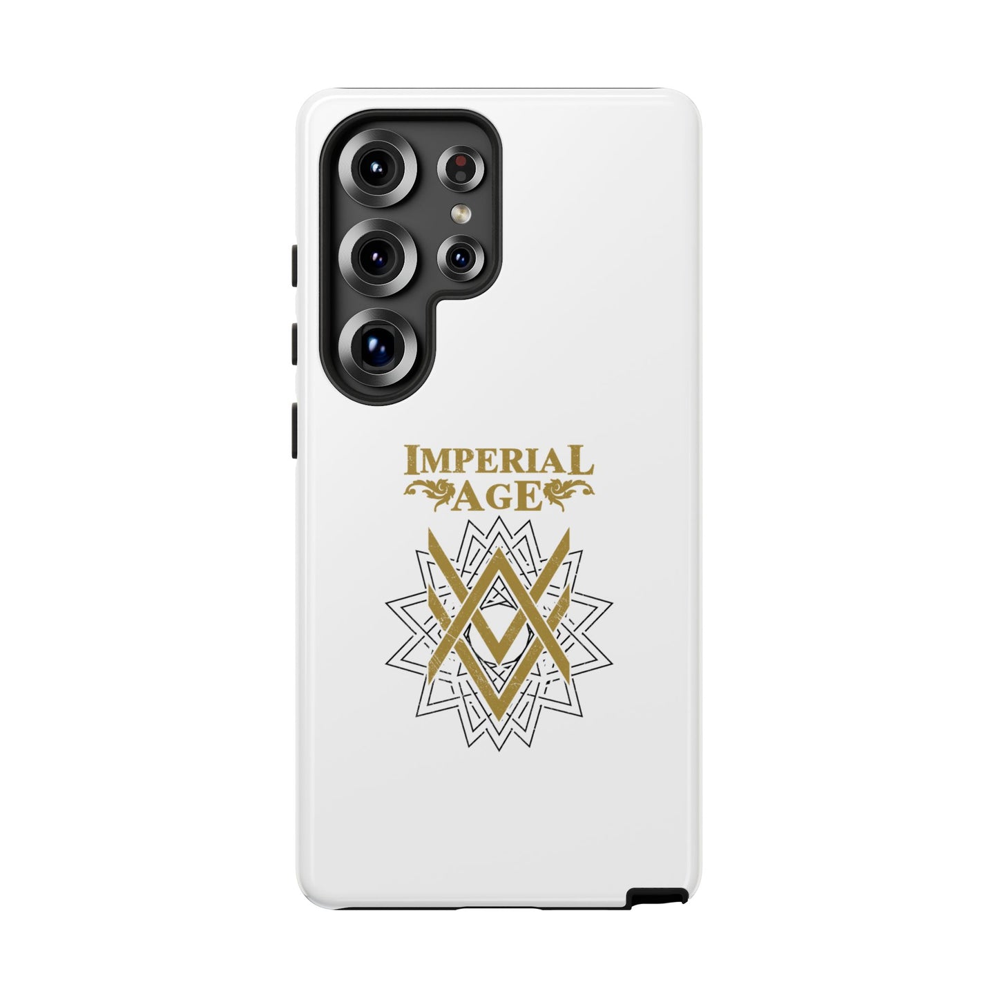 SUMMER COLLECTION - Tough Samsung Galaxy Case White (Gold-Black Print)