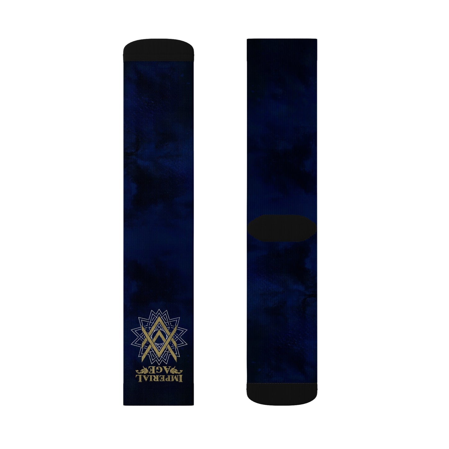 SUMMER COLLECTION - Navy Socks (Gold-White Print)