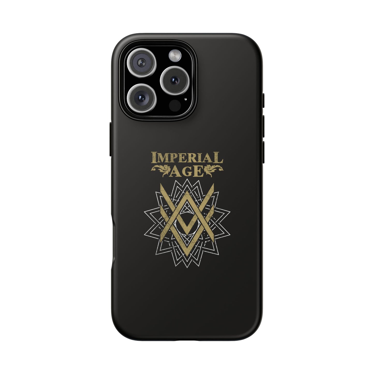 SUMMER COLLECTION - Tough iPhone Case Black (Gold-White Print)