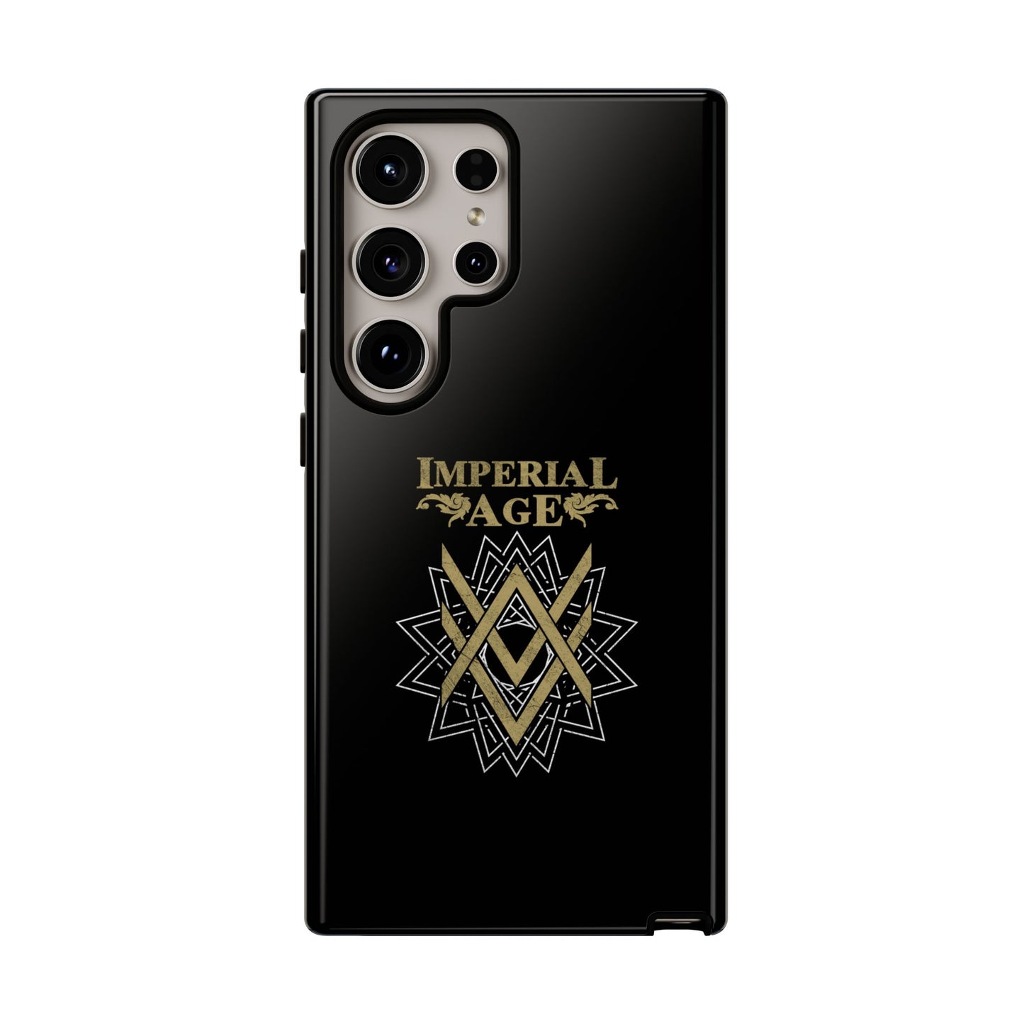 SUMMER COLLECTION - Tough Samsung Galaxy Case Black (Gold-White Print)