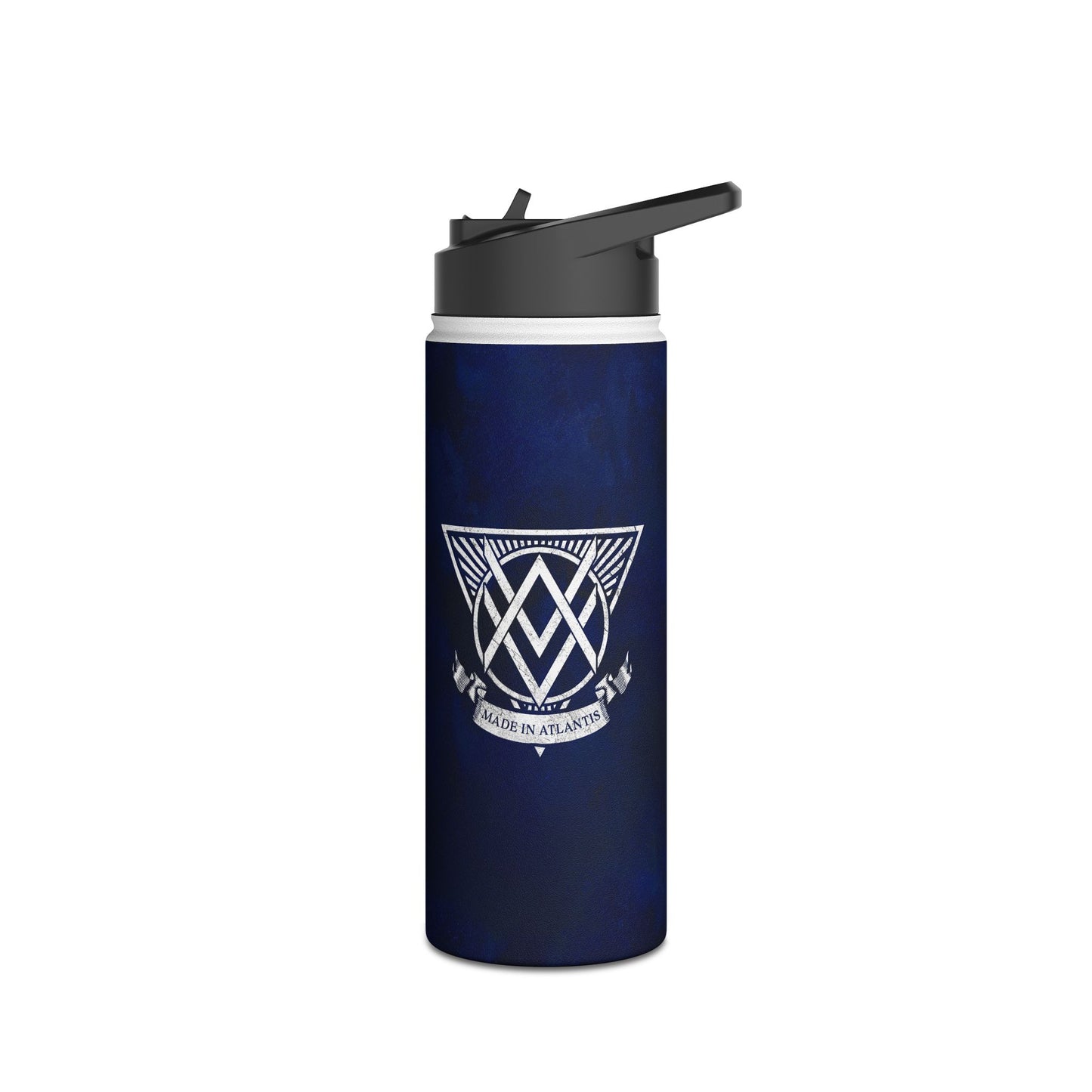 SUMMER COLLECTION - Steel Water Bottle navy (White Print)