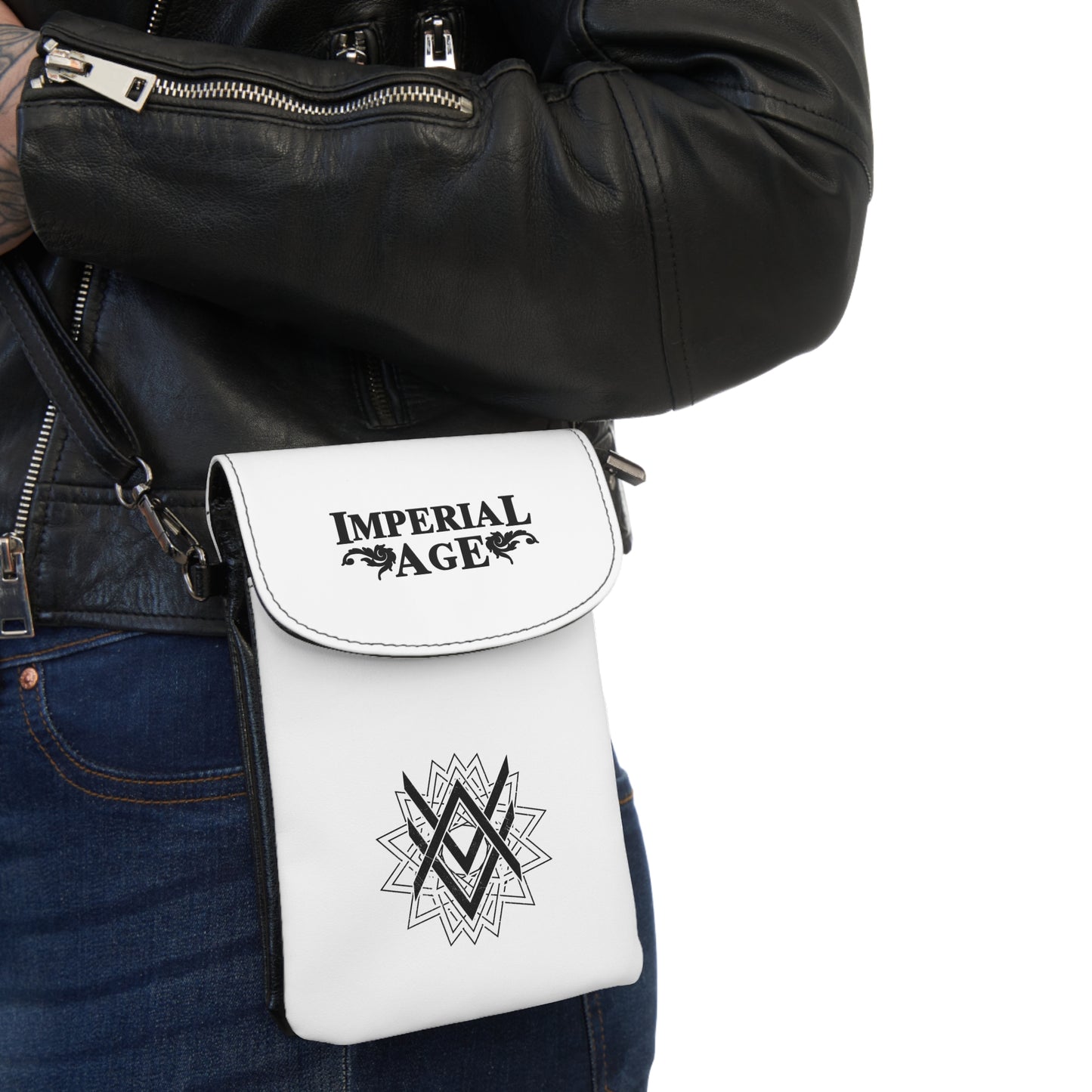 SUMMER COLLECTION - Strap Wallet White (Black Print)
