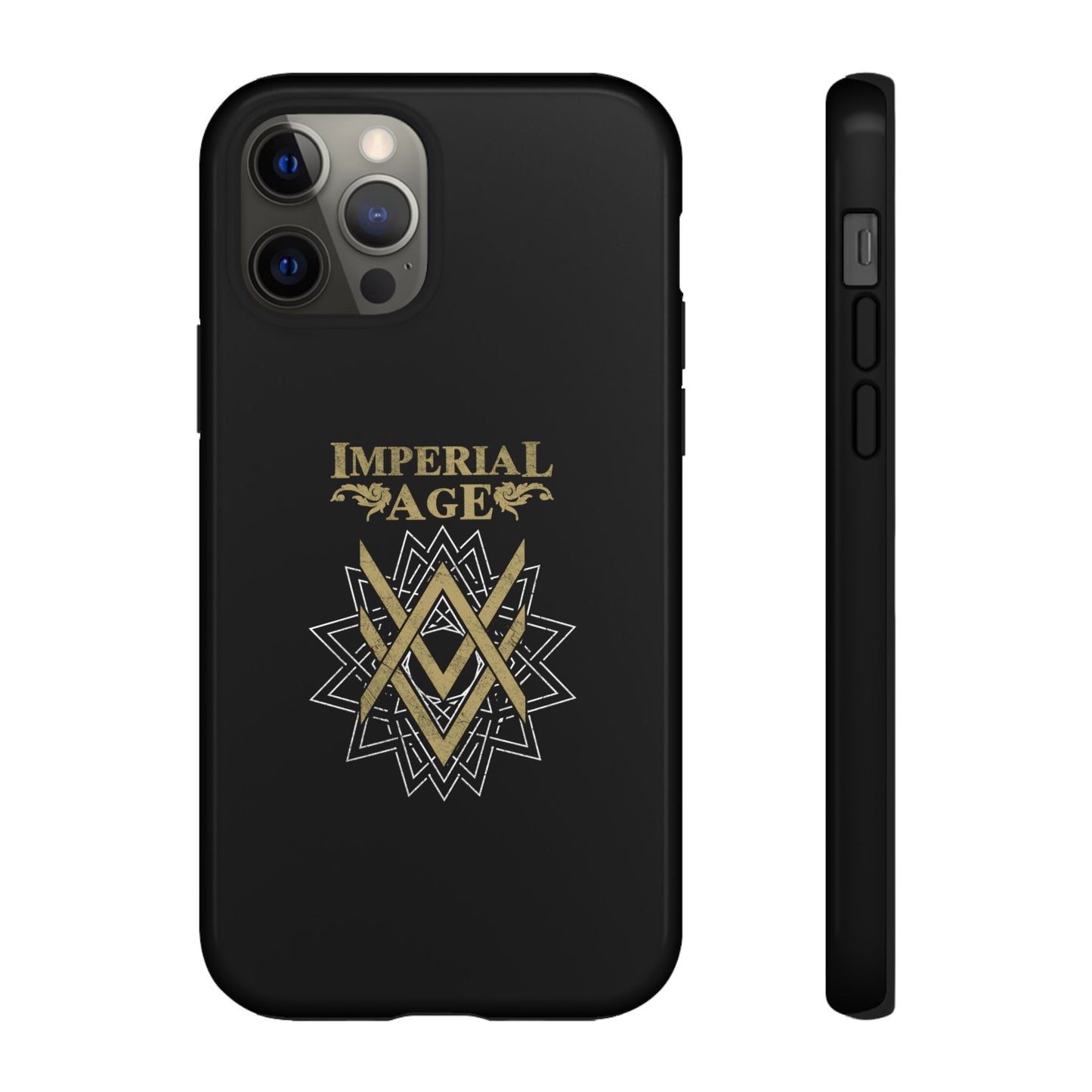 SUMMER COLLECTION - Tough iPhone Case Black (Gold-White Print)