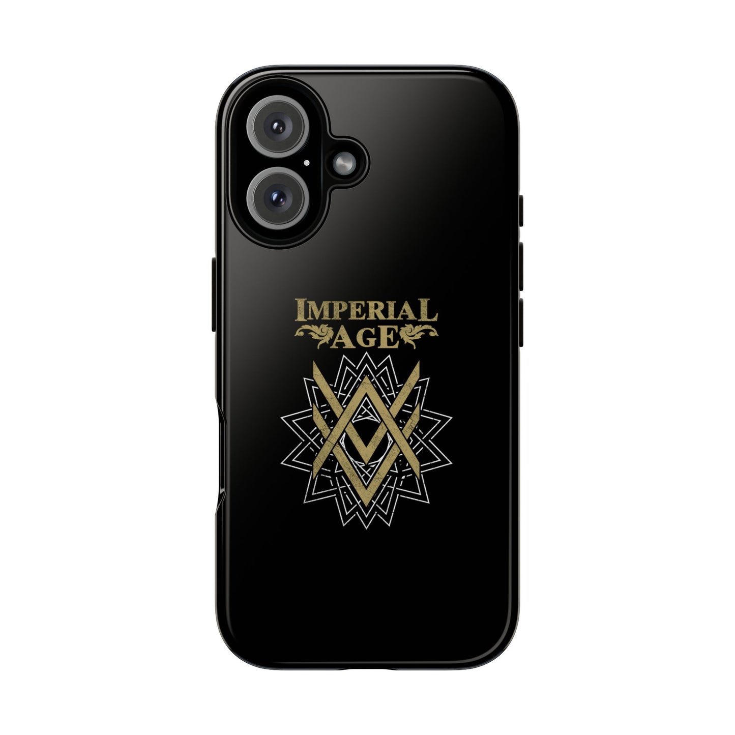 SUMMER COLLECTION - Tough iPhone Case Black (Gold-White Print)