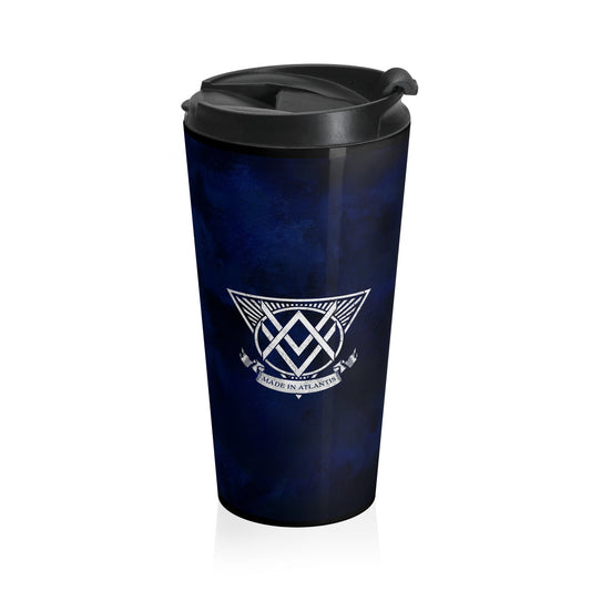 SUMMER COLLECTION - Stainless Steel Travel Mug Navy (White Print)