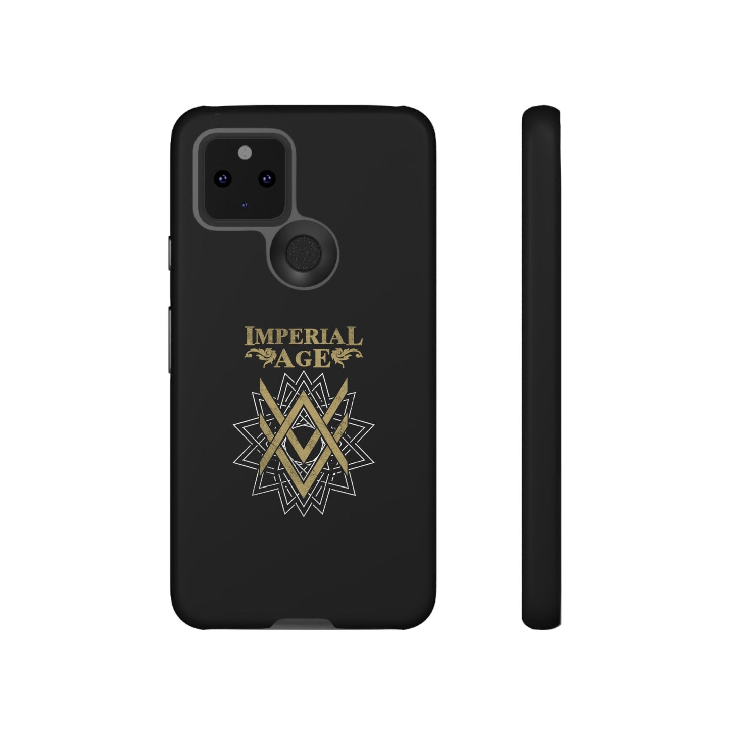 SUMMER COLLECTION - Tough Google Pixel Case Black (Gold-White Print)