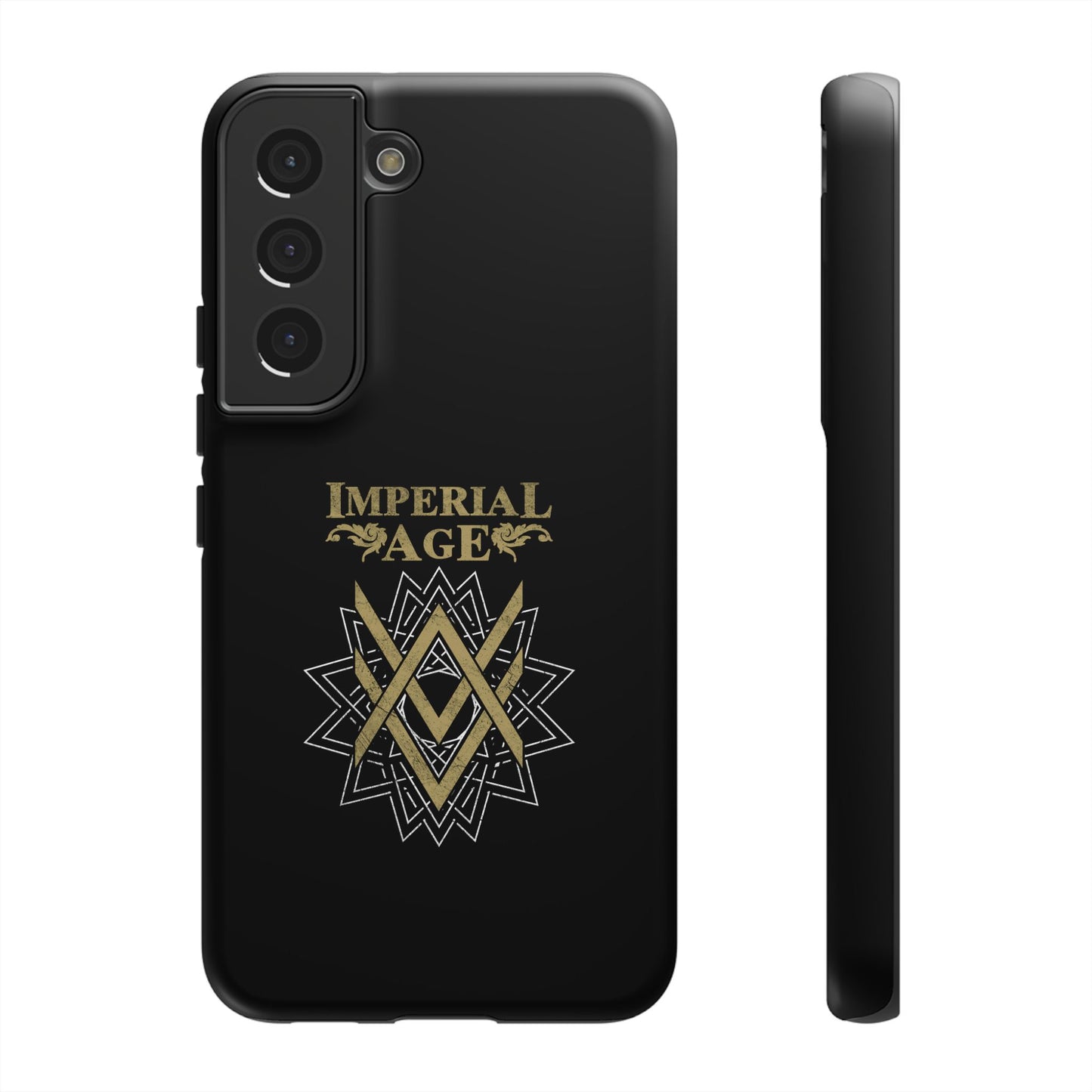SUMMER COLLECTION - Tough Samsung Galaxy Case Black (Gold-White Print)