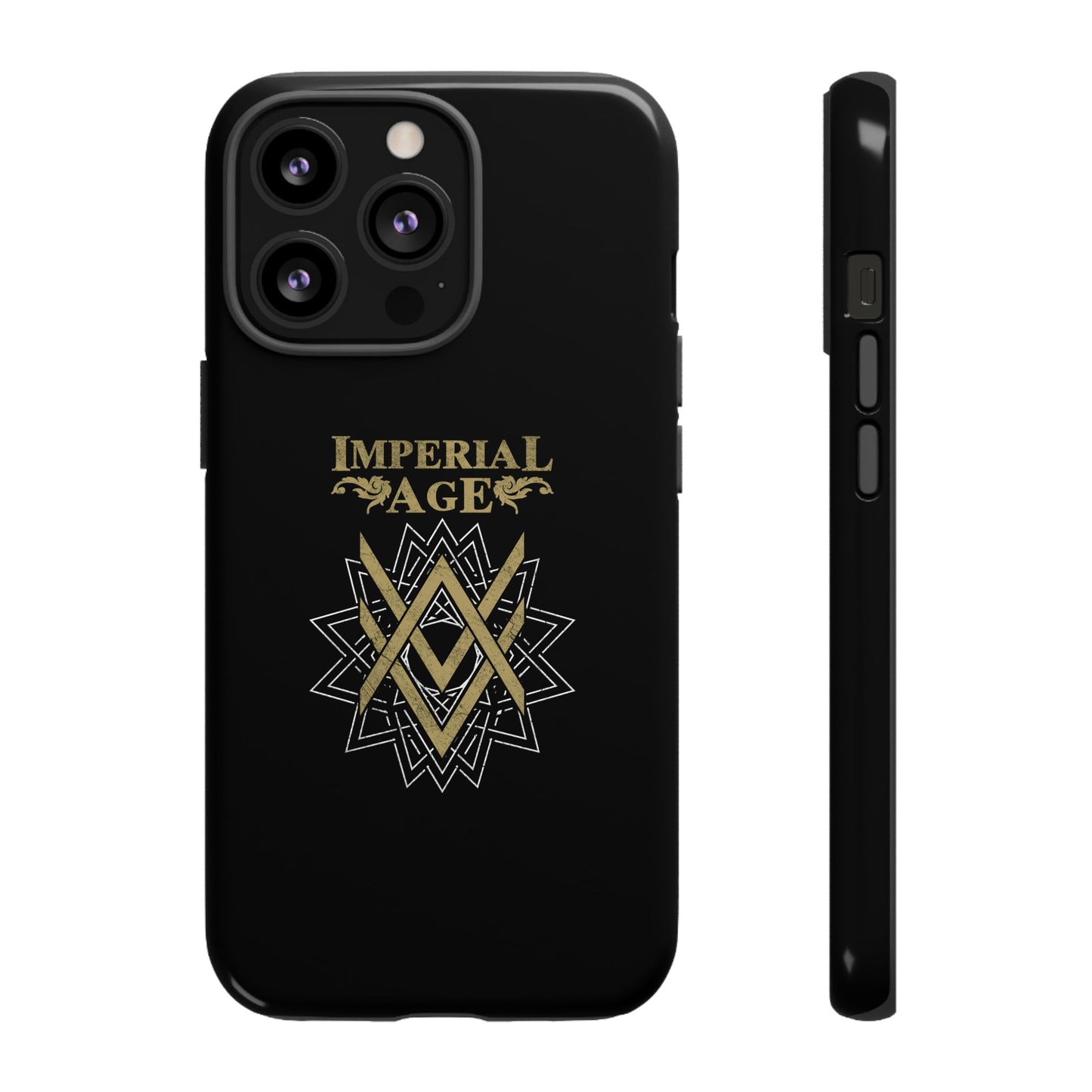 SUMMER COLLECTION - Tough iPhone Case Black (Gold-White Print)