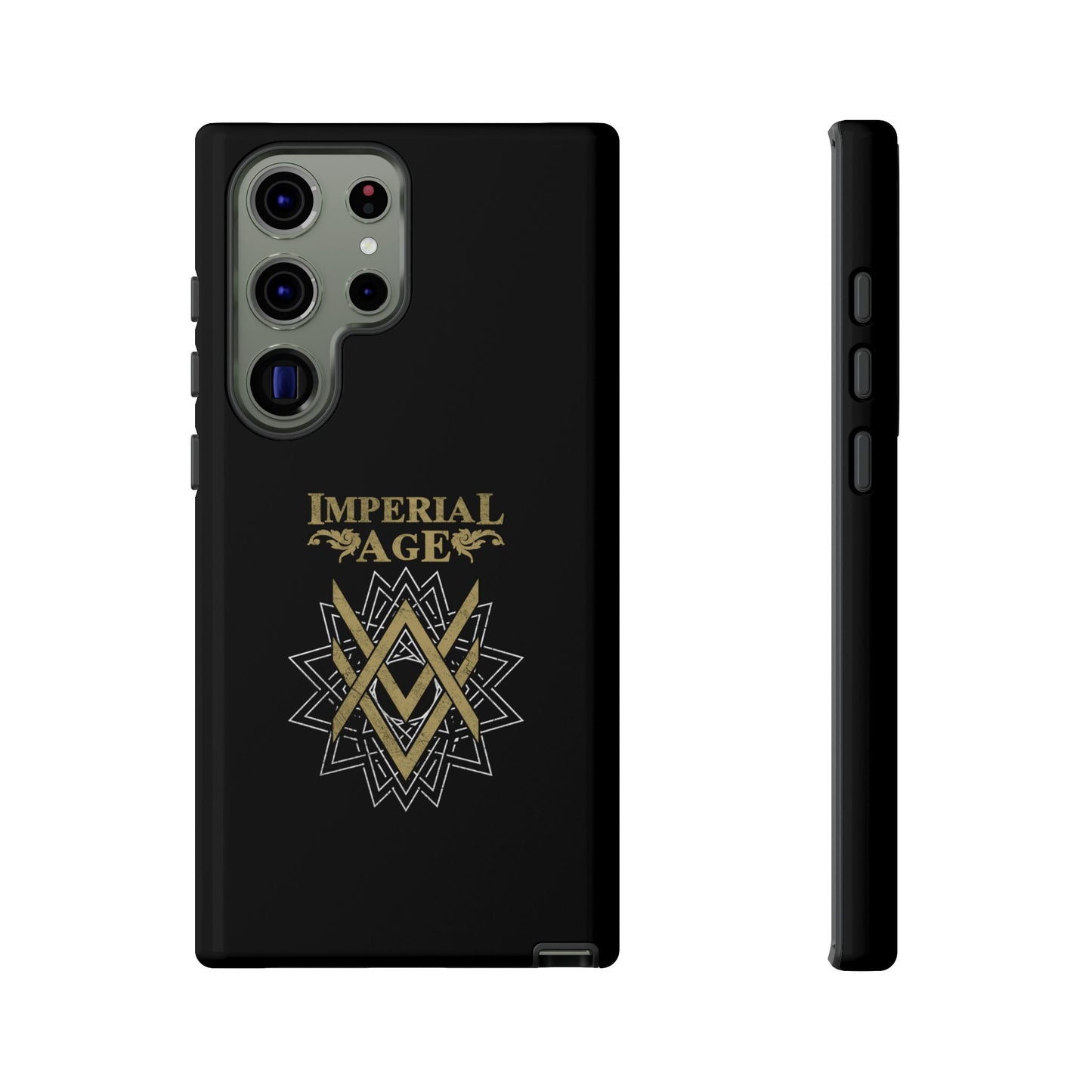 SUMMER COLLECTION - Tough Samsung Galaxy Case Black (Gold-White Print)