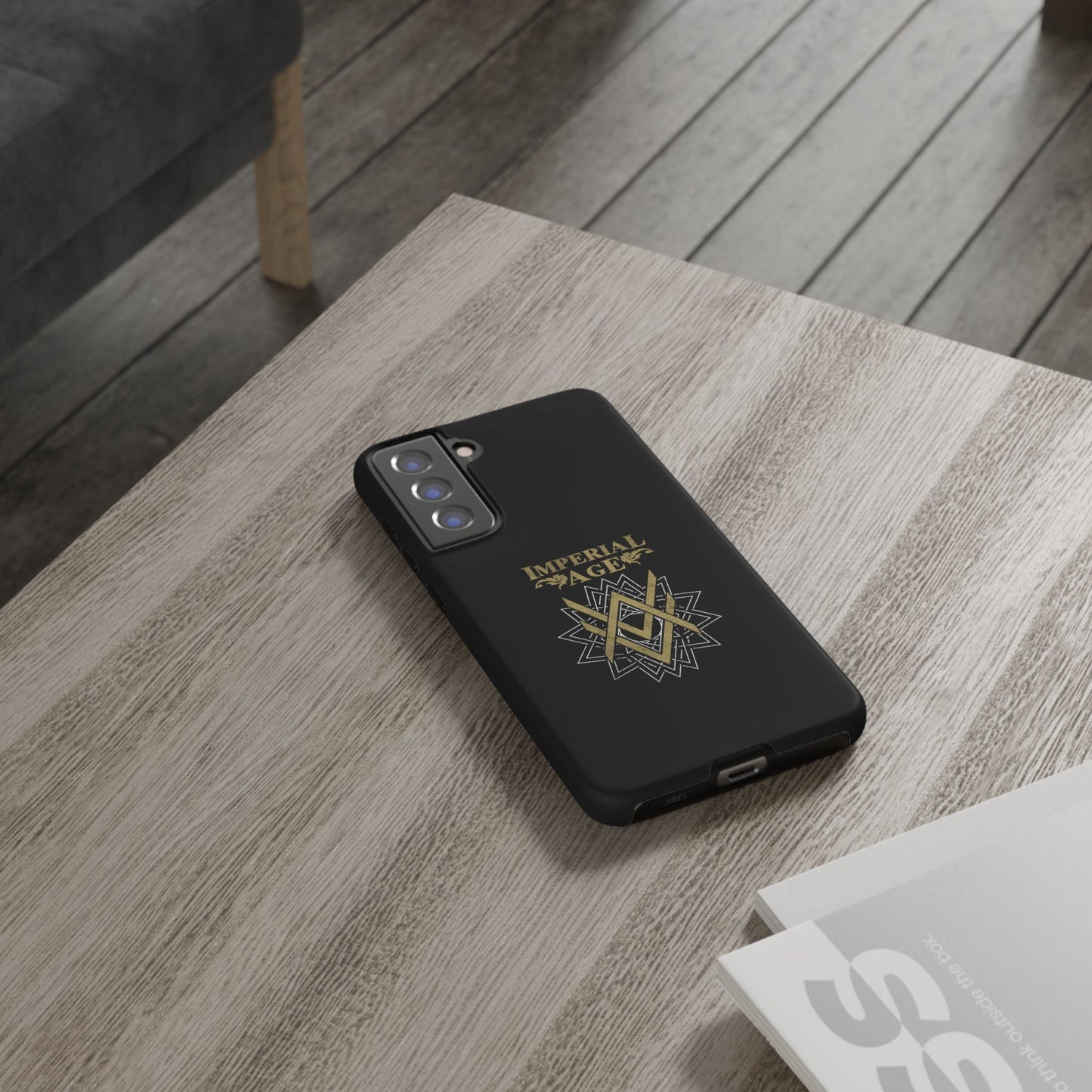 SUMMER COLLECTION - Tough Samsung Galaxy Case Black (Gold-White Print)