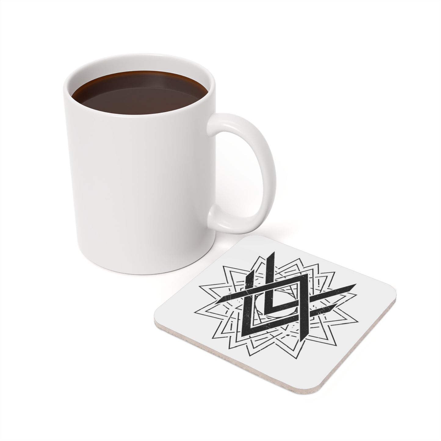 SUMMER COLLECTION - Cork Coaster White (Black Print)