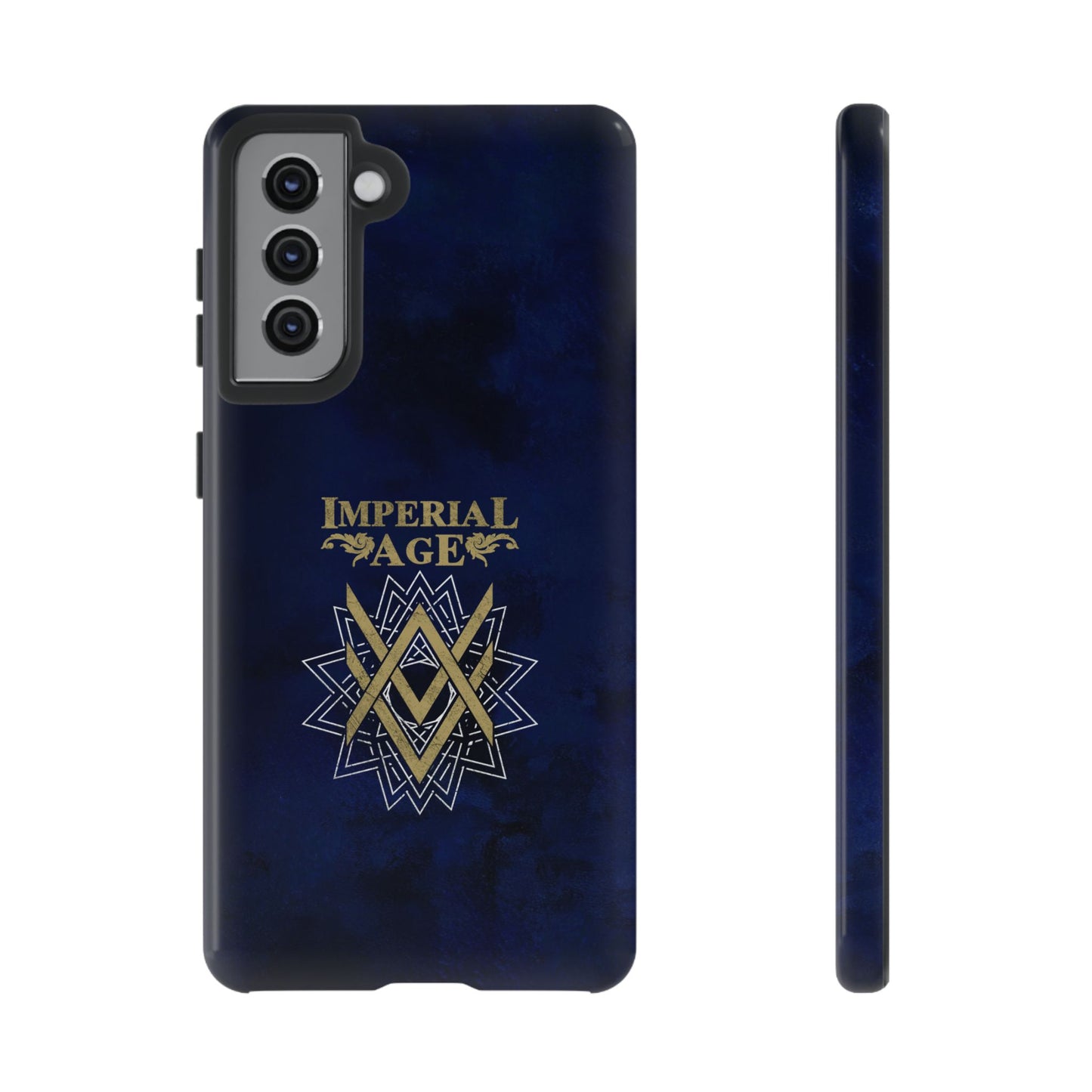 SUMMER COLLECTION - Tough Samsung Galaxy Case Navy (Gold-White Print)