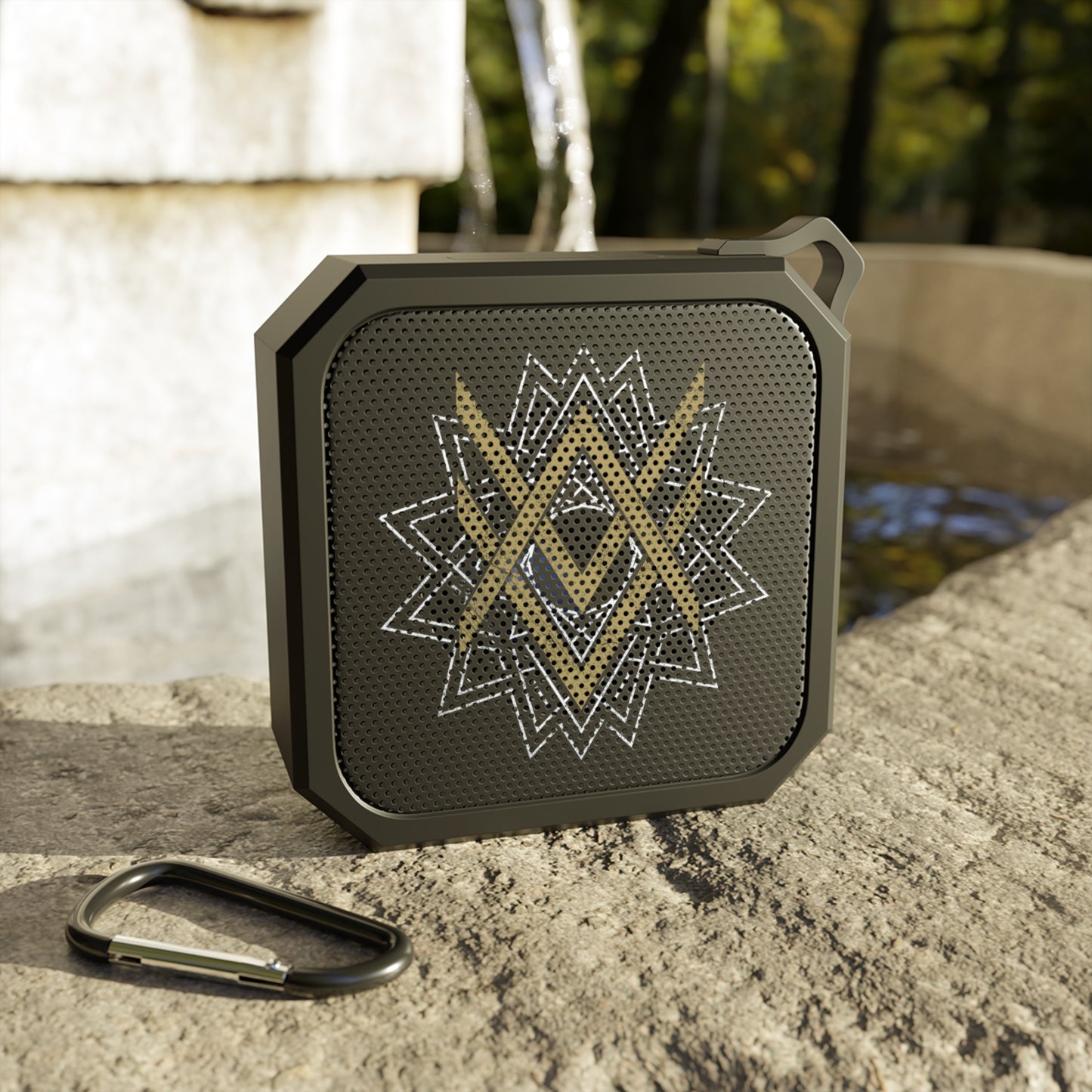 SUMMER COLLECTION - Rugged Outdoor Waterproof Bluetooth Speaker (Gold-White Print)