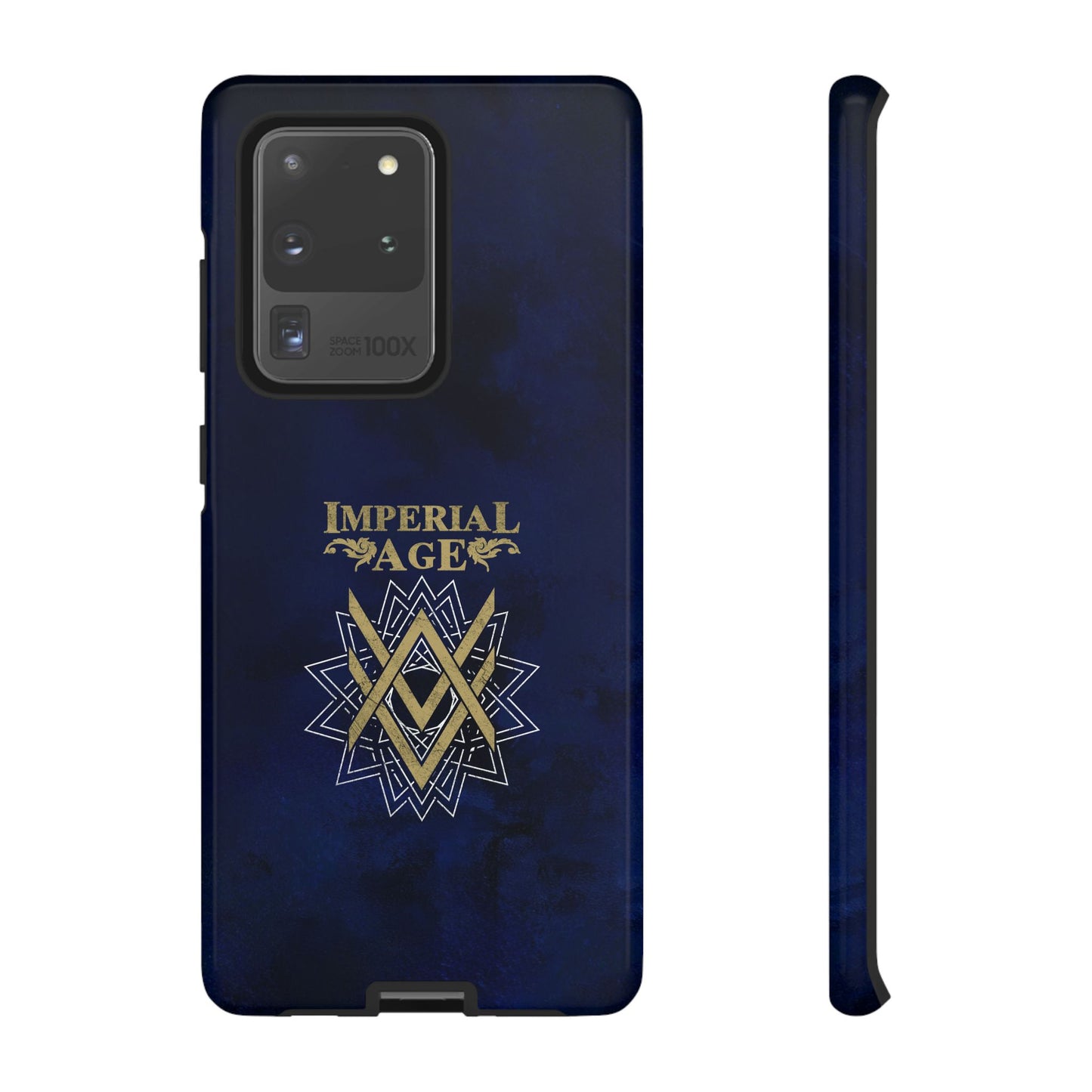 SUMMER COLLECTION - Tough Samsung Galaxy Case Navy (Gold-White Print)