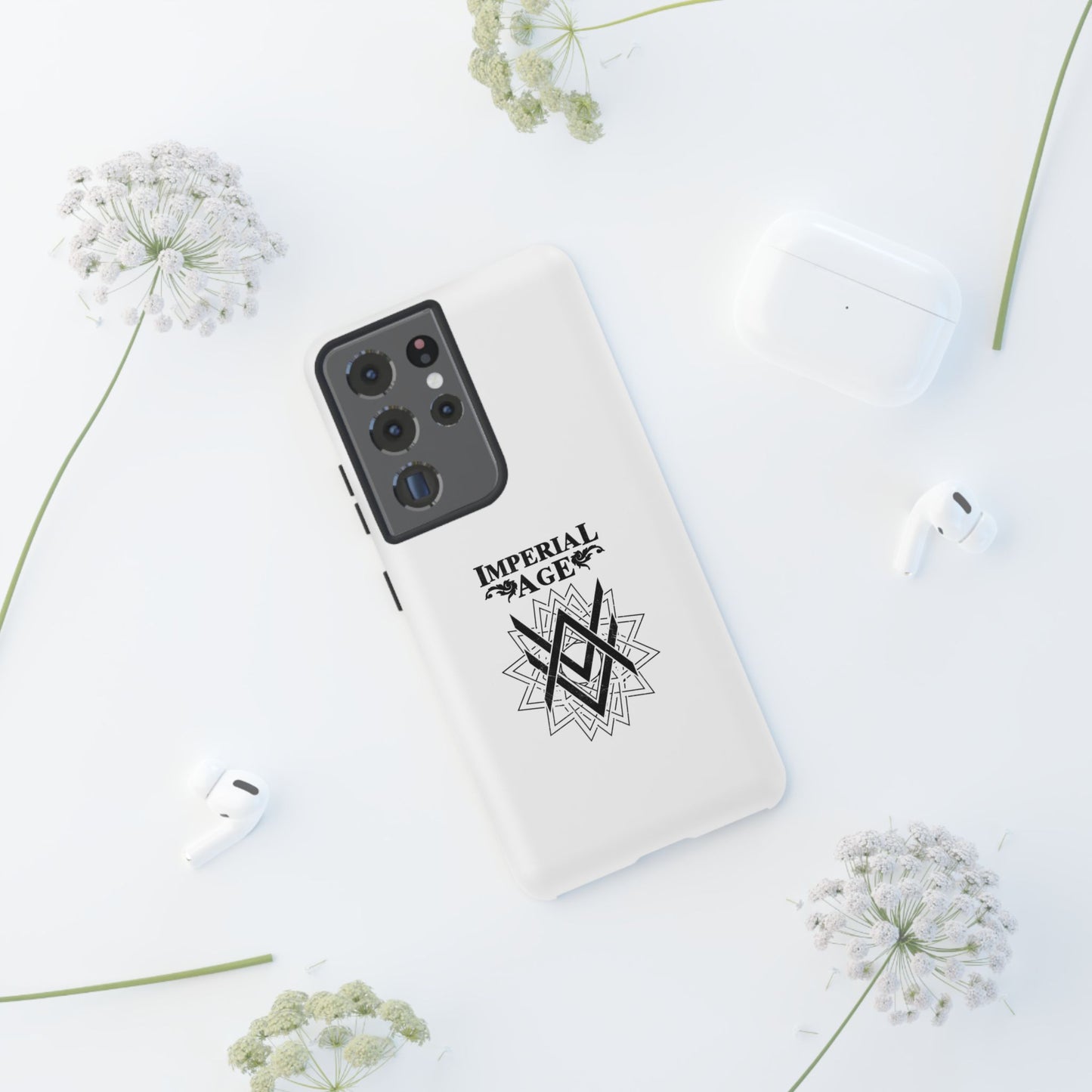 SUMMER COLLECTION - Tough Samsung Galaxy Case White (Black Print)