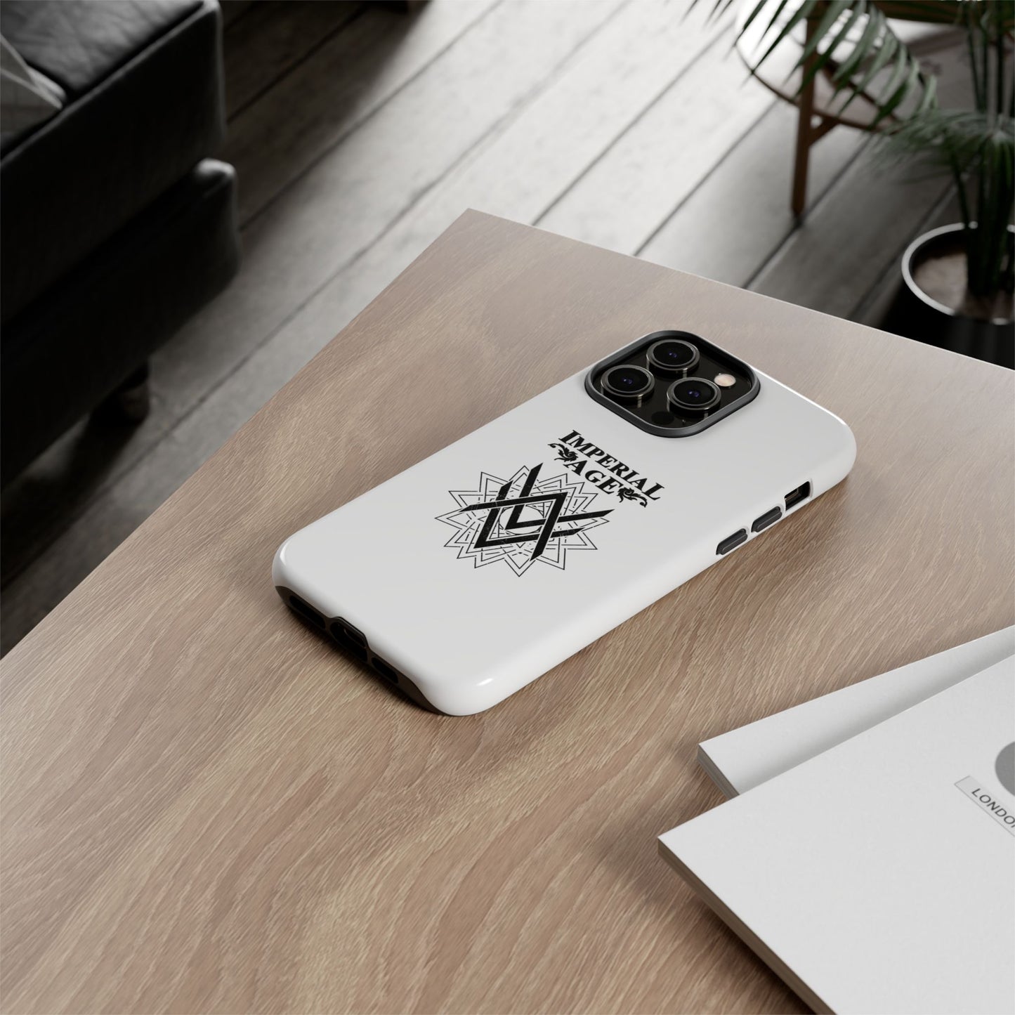 SUMMER COLLECTION - Tough iPhone Case White (Black Print)