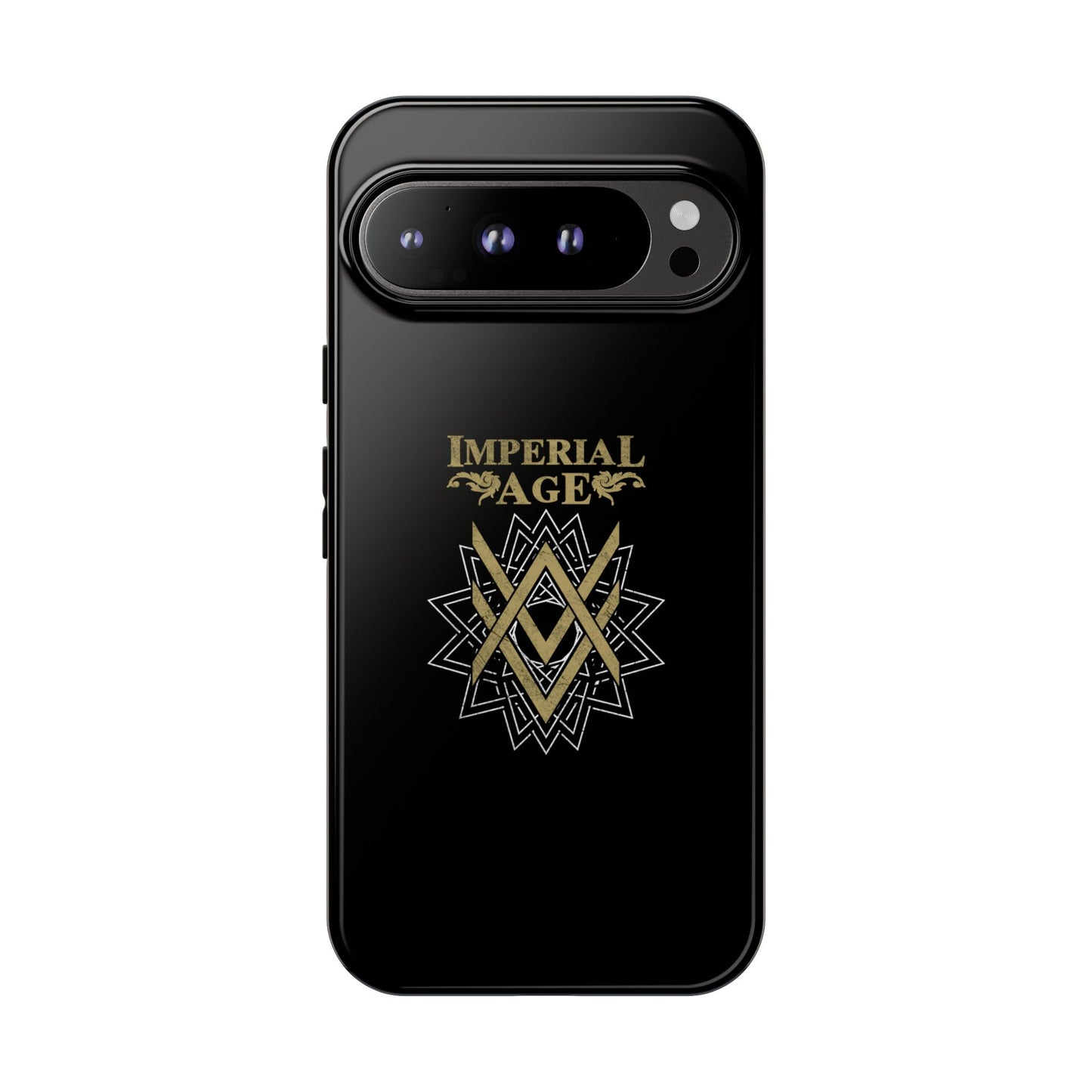 SUMMER COLLECTION - Tough Google Pixel Case Black (Gold-White Print)
