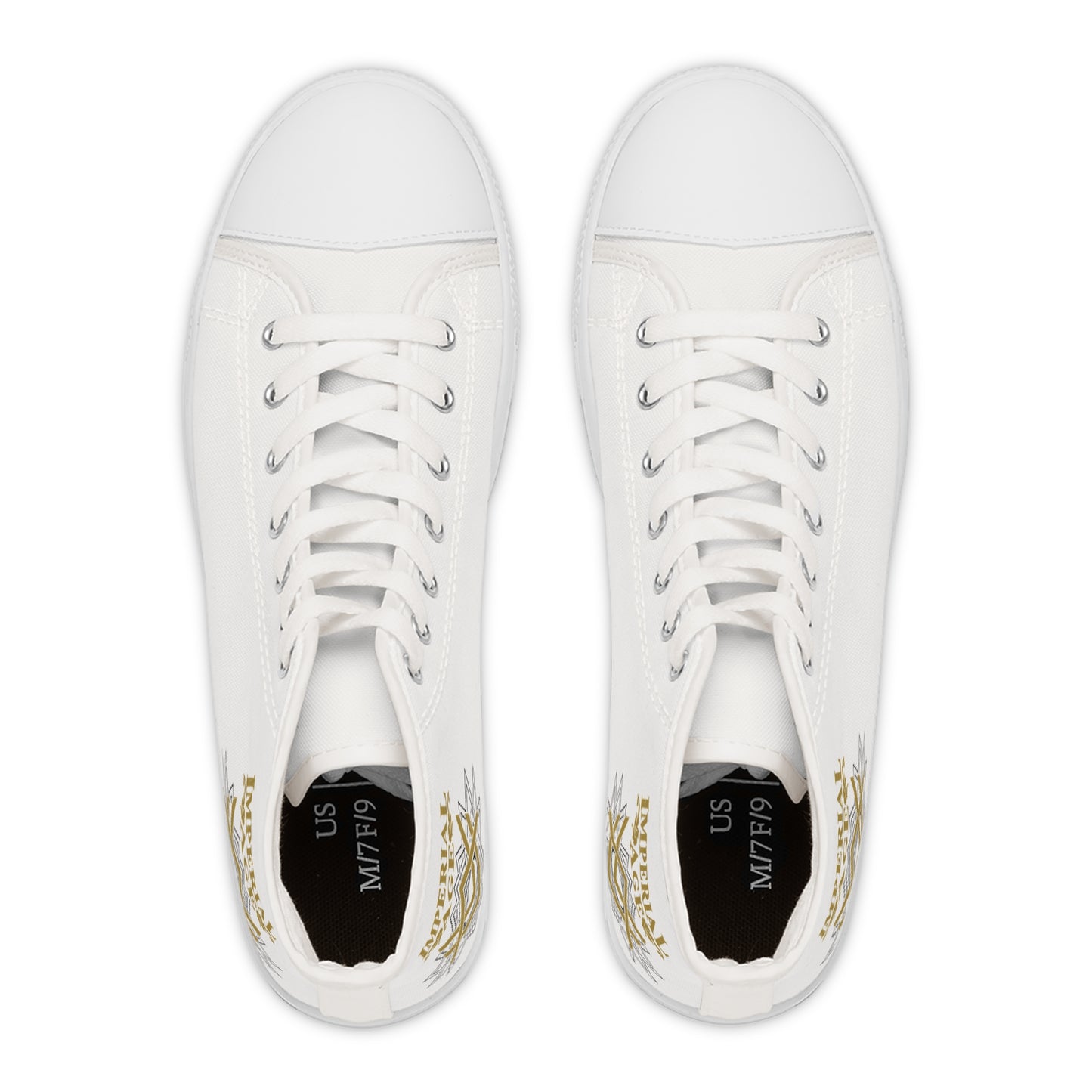SUMMER COLLECTION - Women's Sneakers White (Gold-Black Print)