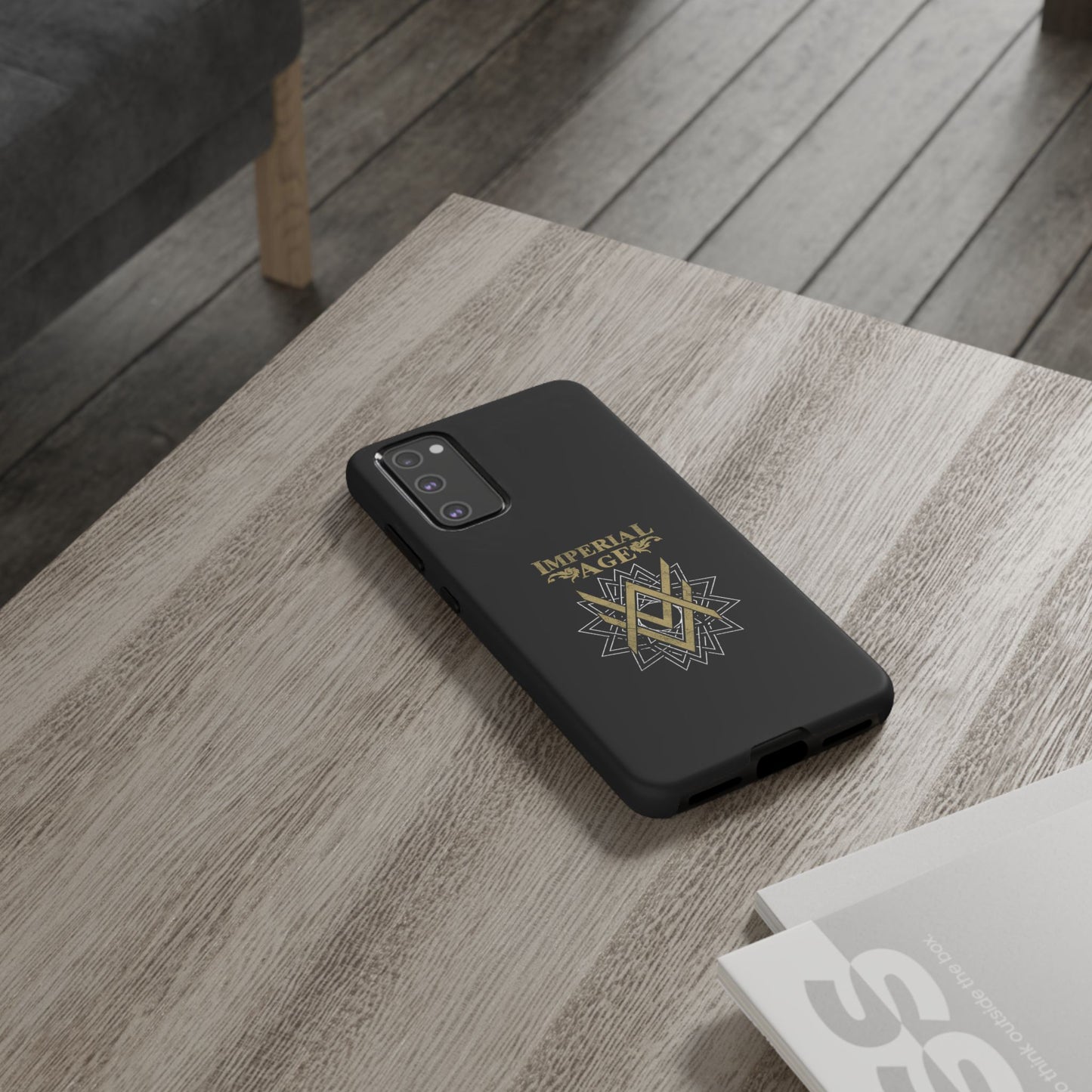 SUMMER COLLECTION - Tough Samsung Galaxy Case Black (Gold-White Print)