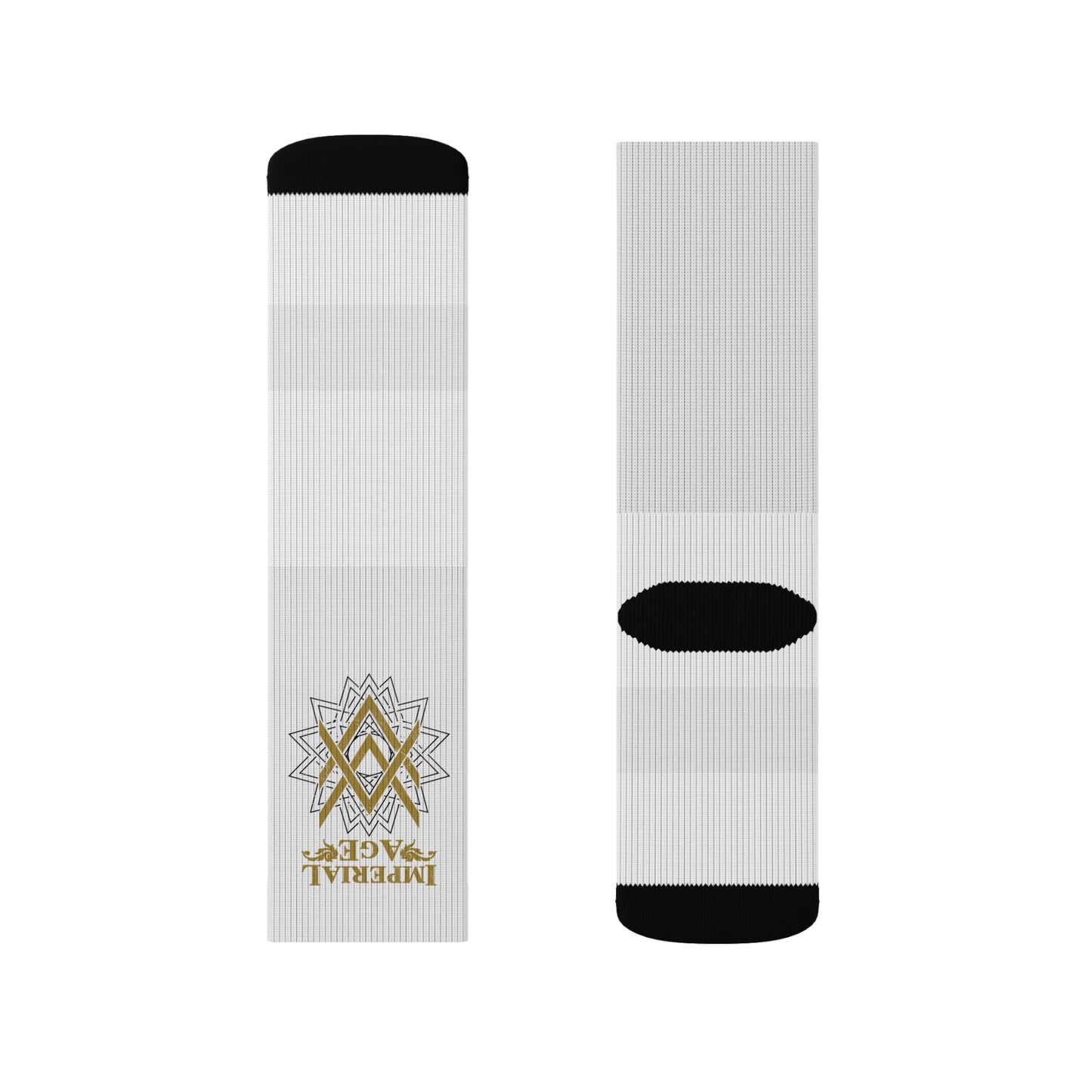 SUMMER COLLECTION - White Socks (Gold-Black Print)