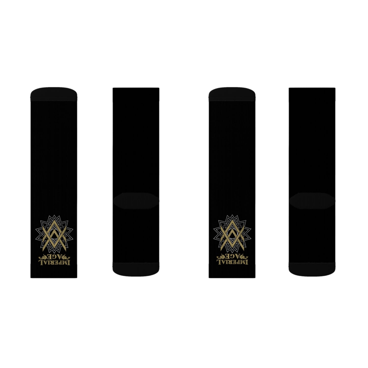 SUMMER COLLECTION - Black Socks (Gold-White Print)